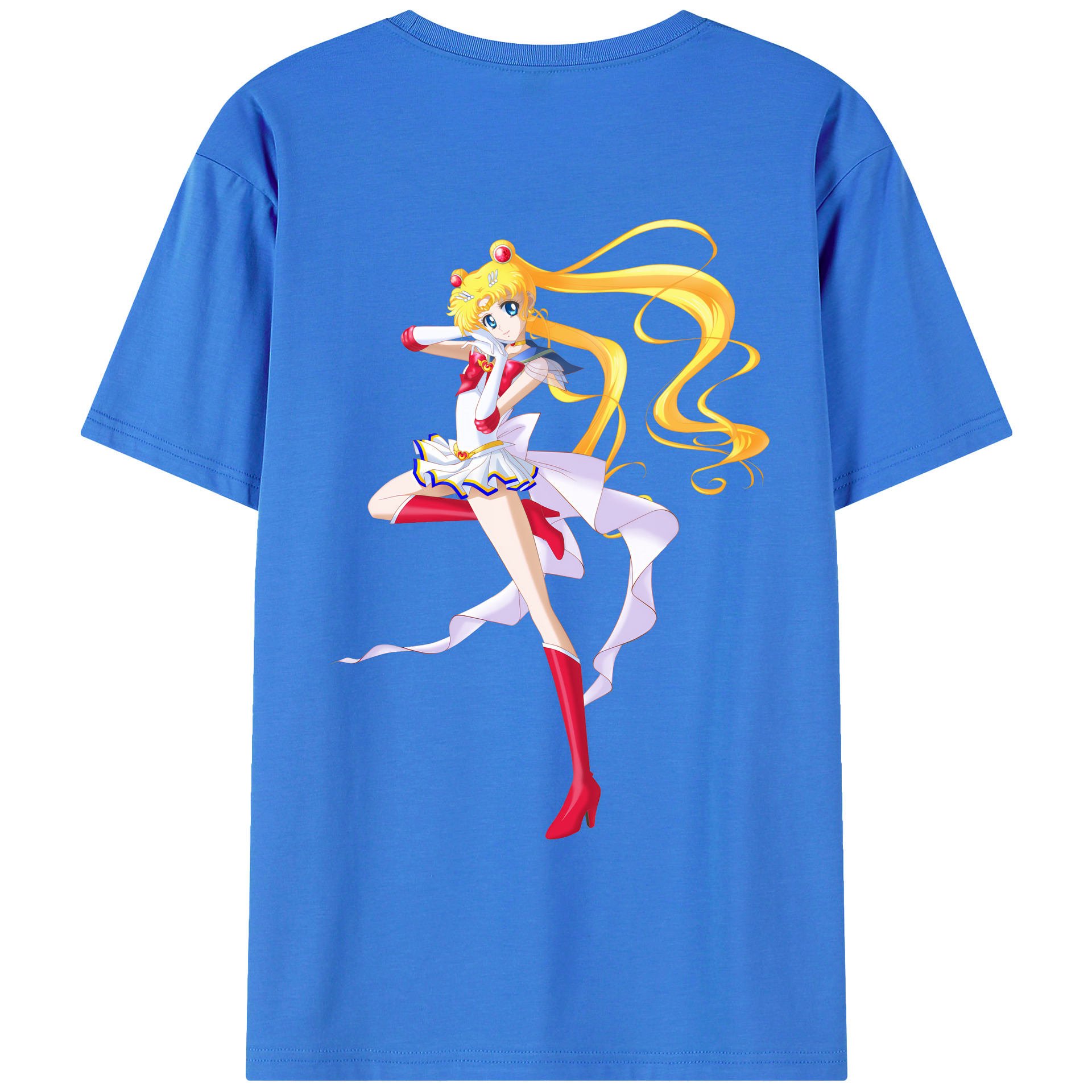 （画像用） 美少女戦士セーラームーン 月野 うさぎ つきの うさぎ Sailor Moon Tsukino Usagi 綿100％ メンズ半袖Tシャツ（バックプリント） 通気性