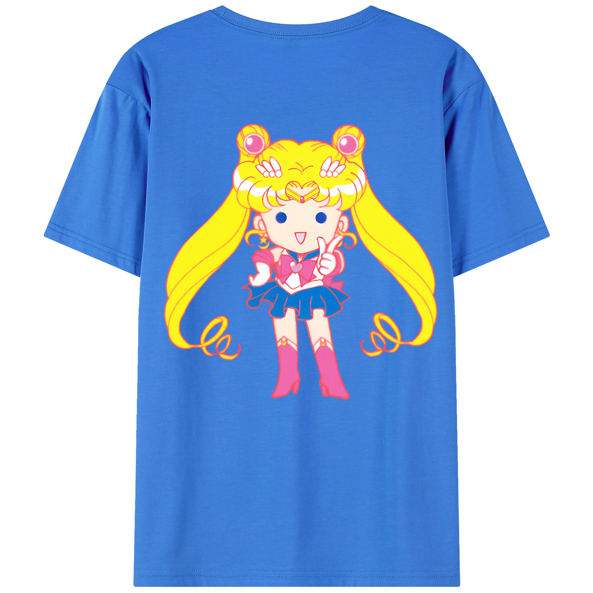 （画像用） 美少女戦士セーラームーン 月野 うさぎ つきの うさぎ Sailor Moon Tsukino Usagi 綿100％ メンズ半袖Tシャツ（バックプリント） 通気性