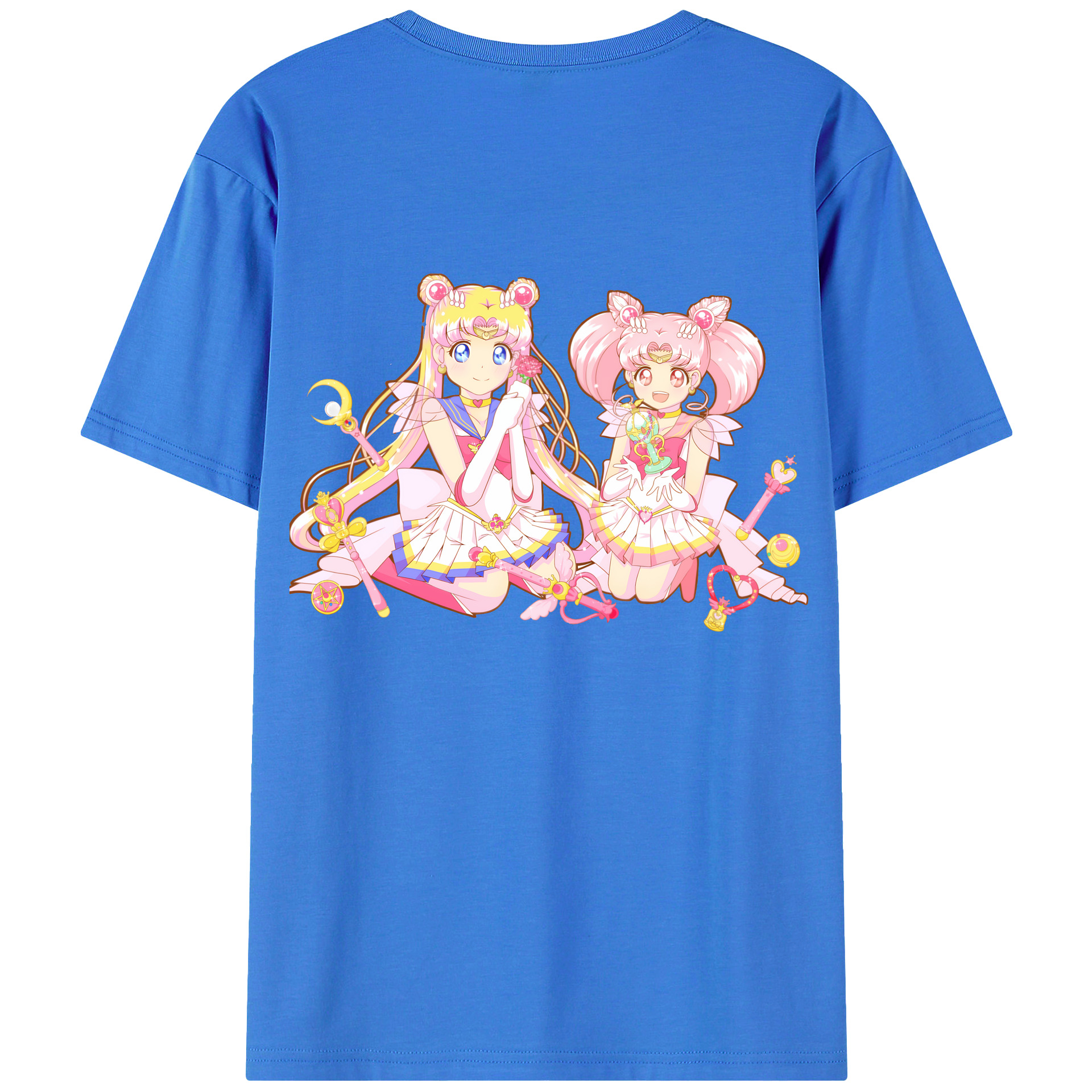（画像用） 美少女戦士セーラームーン 月野 うさぎ つきの うさぎ Sailor Moon Tsukino Usagi 綿100％ メンズ半袖Tシャツ（バックプリント） 通気性
