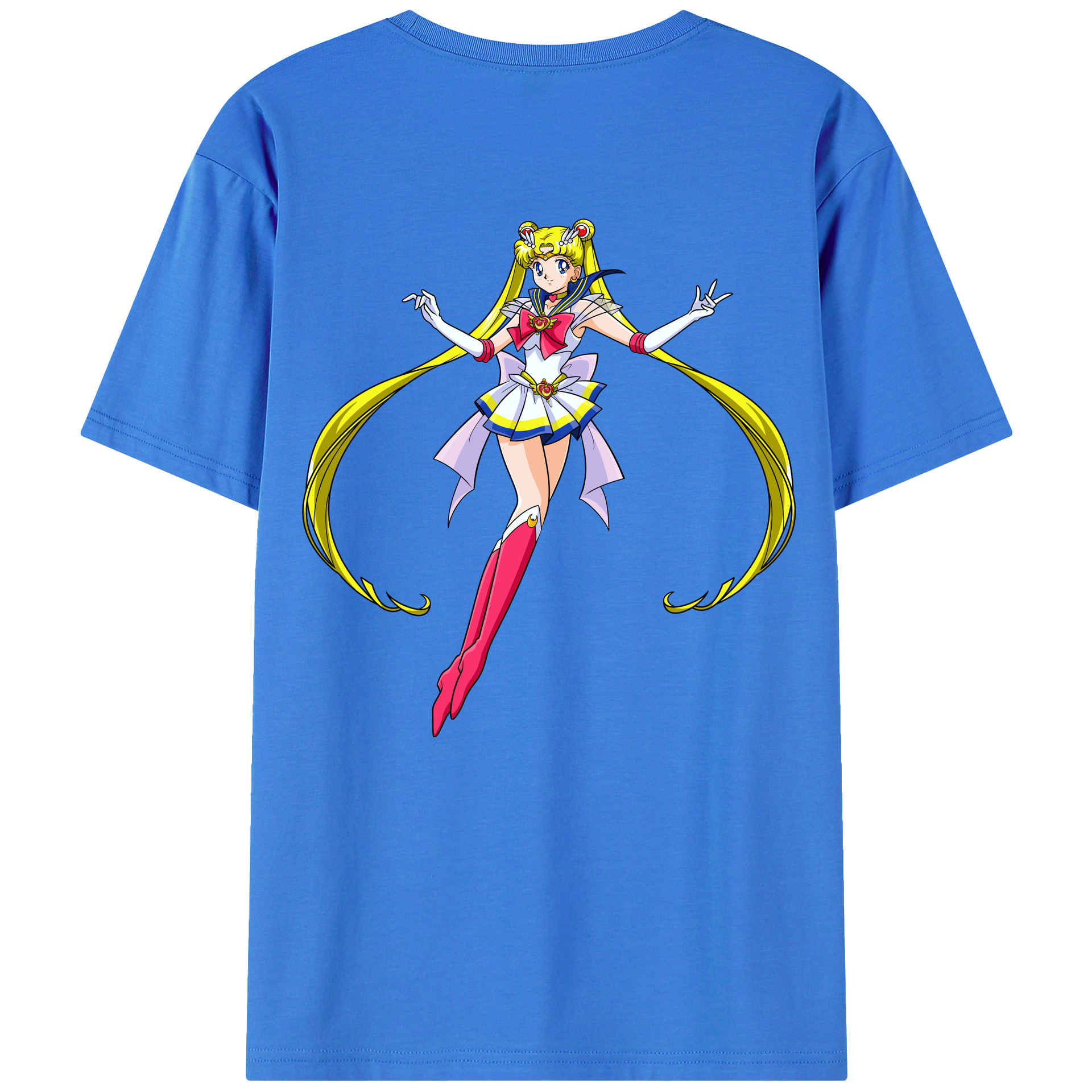 （画像用） 美少女戦士セーラームーン 月野 うさぎ つきの うさぎ Sailor Moon Tsukino Usagi 綿100％ メンズ半袖Tシャツ（バックプリント） 通気性