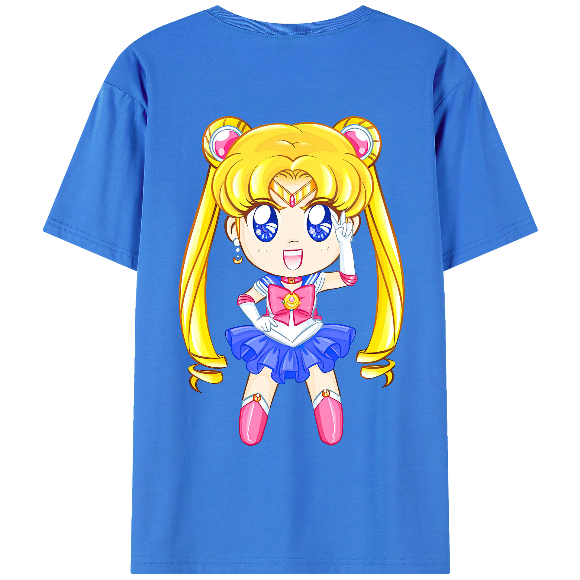 （画像用） 美少女戦士セーラームーン 月野 うさぎ つきの うさぎ Sailor Moon Tsukino Usagi 綿100％ メンズ半袖Tシャツ（バックプリント） 通気性