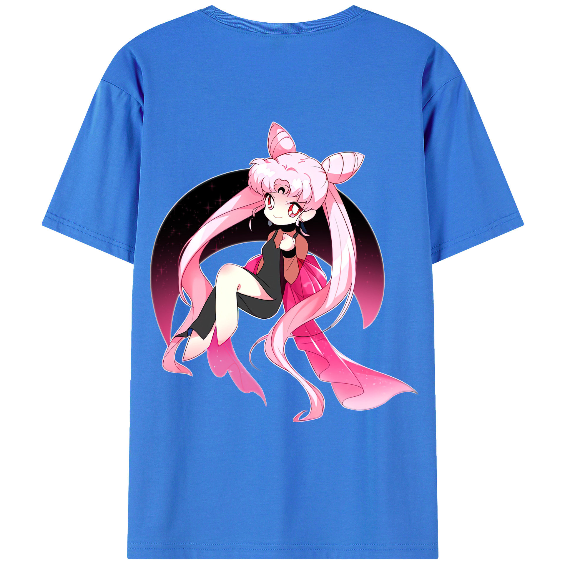 （画像用） 美少女戦士セーラームーン ちびうさ Sailor Moon Chibiusa Tsukino Usagi Small Lady Serenity 綿100％ メンズ半袖Tシャツ（バックプリント） 通気性