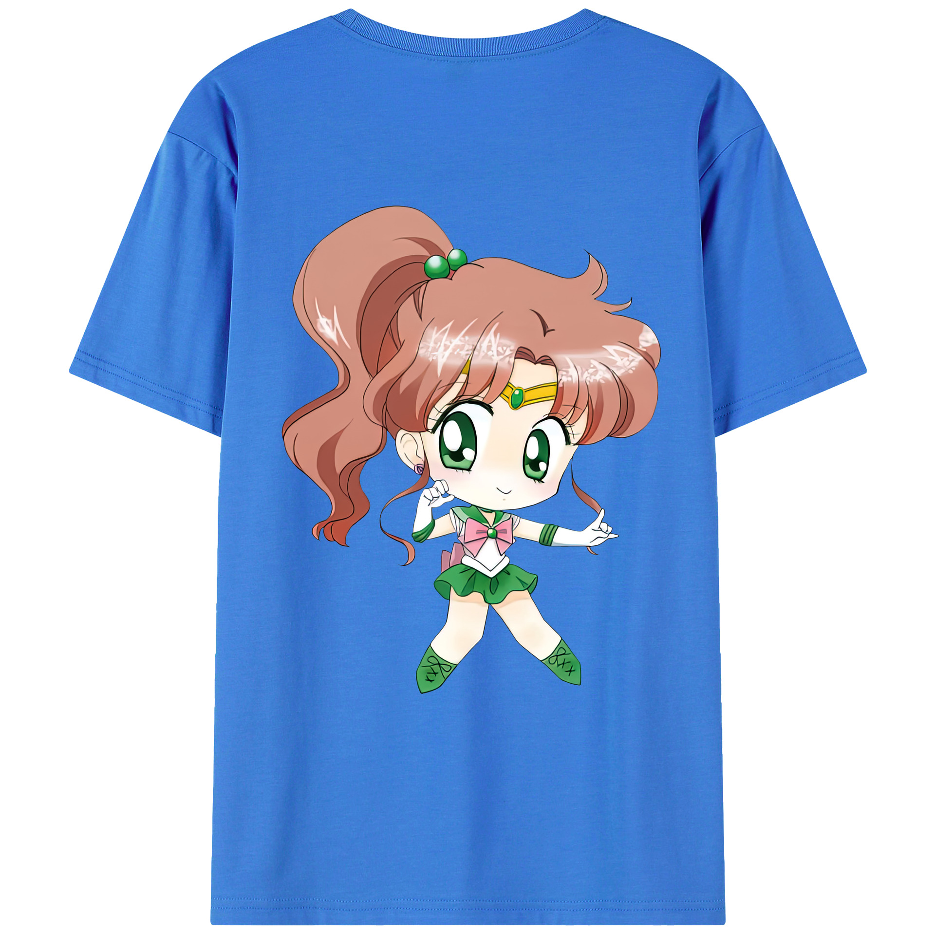 （画像用） 美少女戦士セーラームーン 木野 まこと きの まこと Sailor Moon Kino Makoto （セーラージュピター；Sailor Jupiter） 綿100％ メンズ半袖Tシャツ（バックプリント） 通気性
