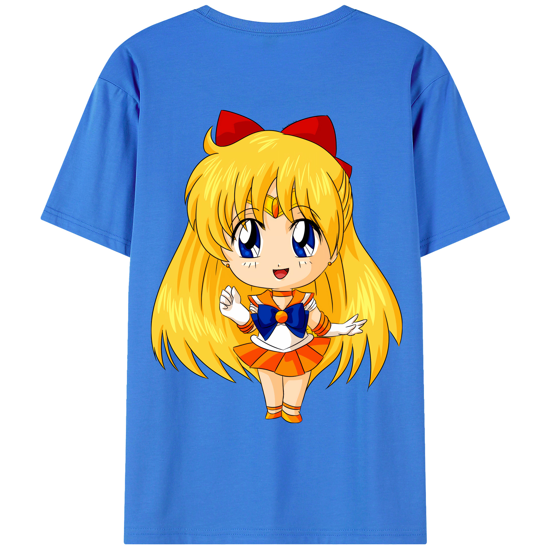 （画像用） 美少女戦士セーラームーン 愛野 美奈子 あいの みなこ Sailor Moon Aino Minako 綿100％ メンズ半袖Tシャツ（バックプリント） 通気性