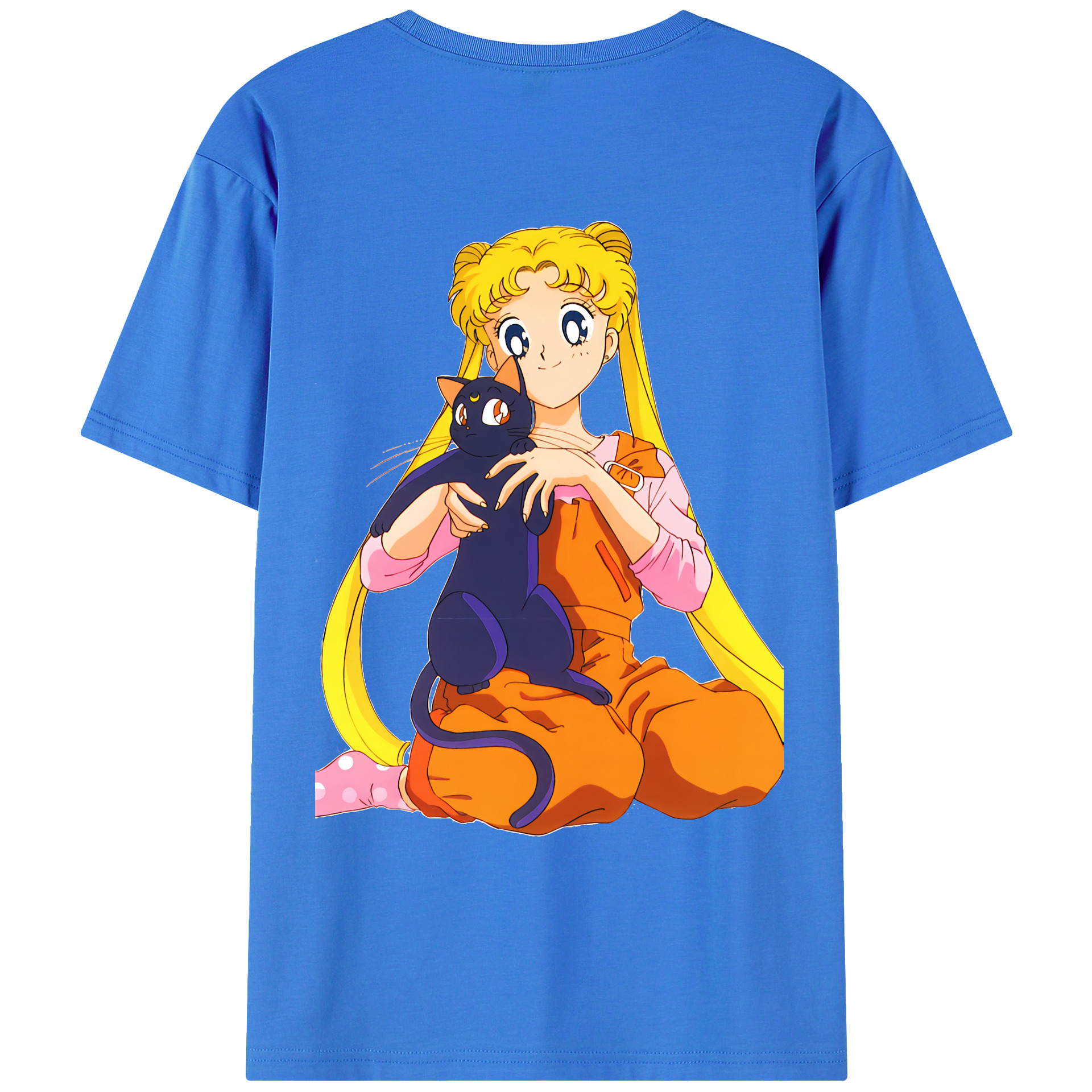 （画像用） 美少女戦士セーラームーン 愛野 美奈子 あいの みなこ Sailor Moon Aino Minako 綿100％ メンズ半袖Tシャツ（バックプリント） 通気性