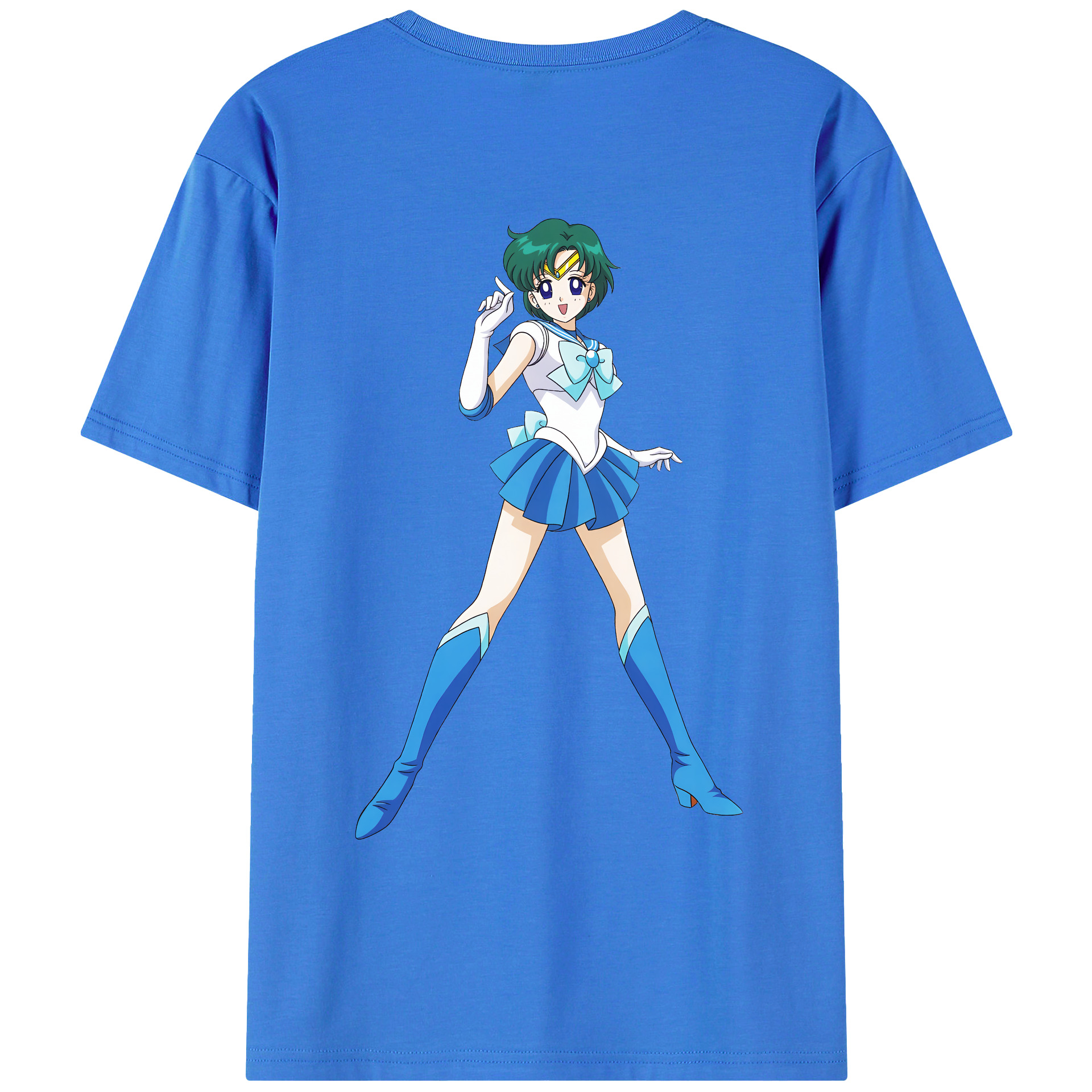 （画像用） 美少女戦士セーラームーン 海王 みちる（かいおう みちる） Sailor Moon Kaiou Michiru 綿100％ メンズ半袖Tシャツ（バックプリント） 通気性