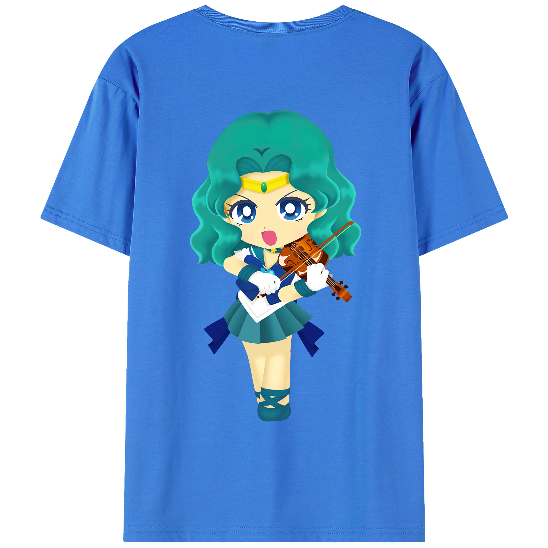 （画像用） 美少女戦士セーラームーン 海王 みちる（かいおう みちる） Sailor Moon Kaiou Michiru 綿100％ メンズ半袖Tシャツ（バックプリント） 通気性
