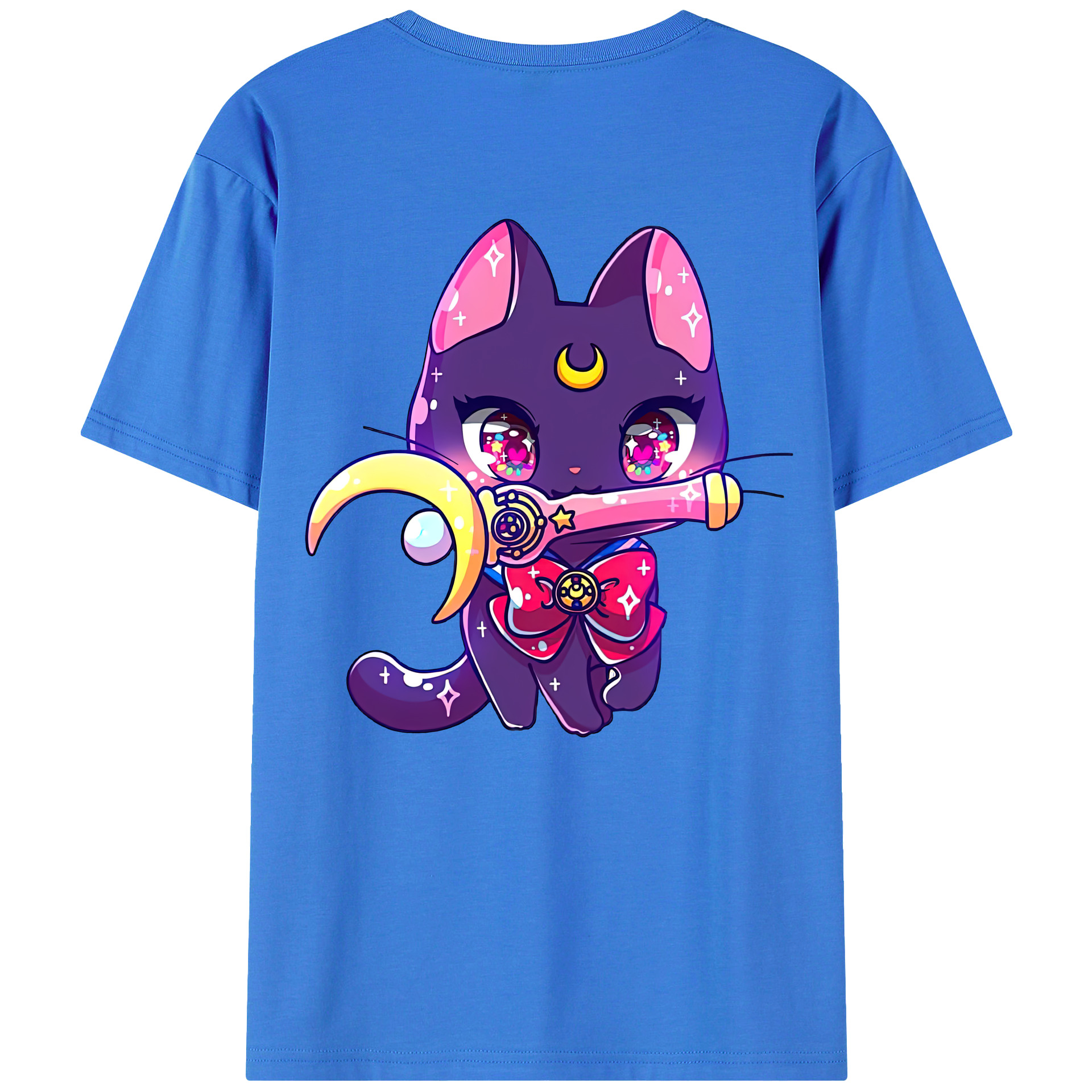 （画像用） 美少女戦士セーラームーン Sailor Moon 綿100％ メンズ半袖Tシャツ（バックプリント） 通気性