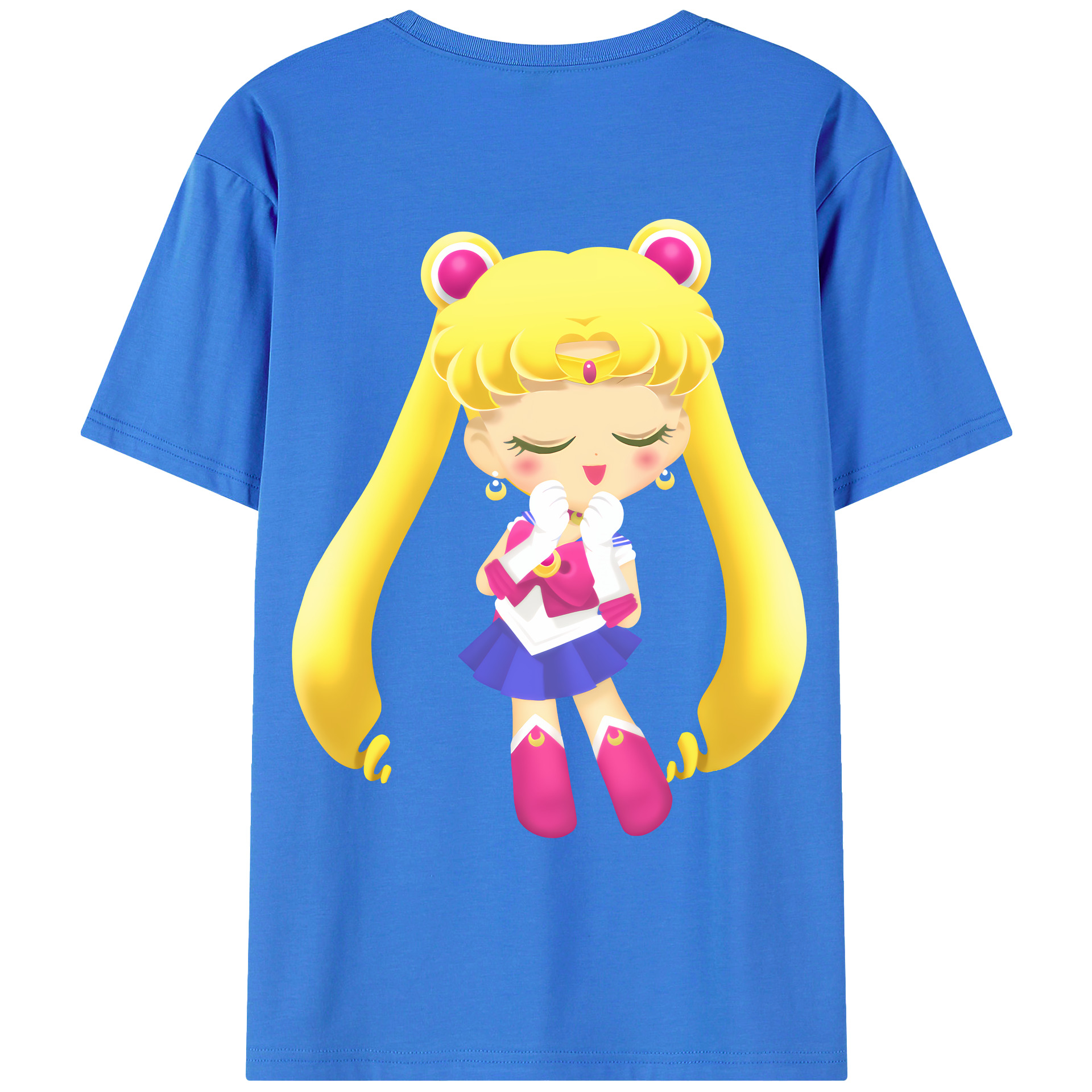 （画像用） 美少女戦士セーラームーン 月野 うさぎ つきの うさぎ Sailor Moon Tsukino Usagi 綿100％ メンズ半袖Tシャツ（バックプリント） 通気性