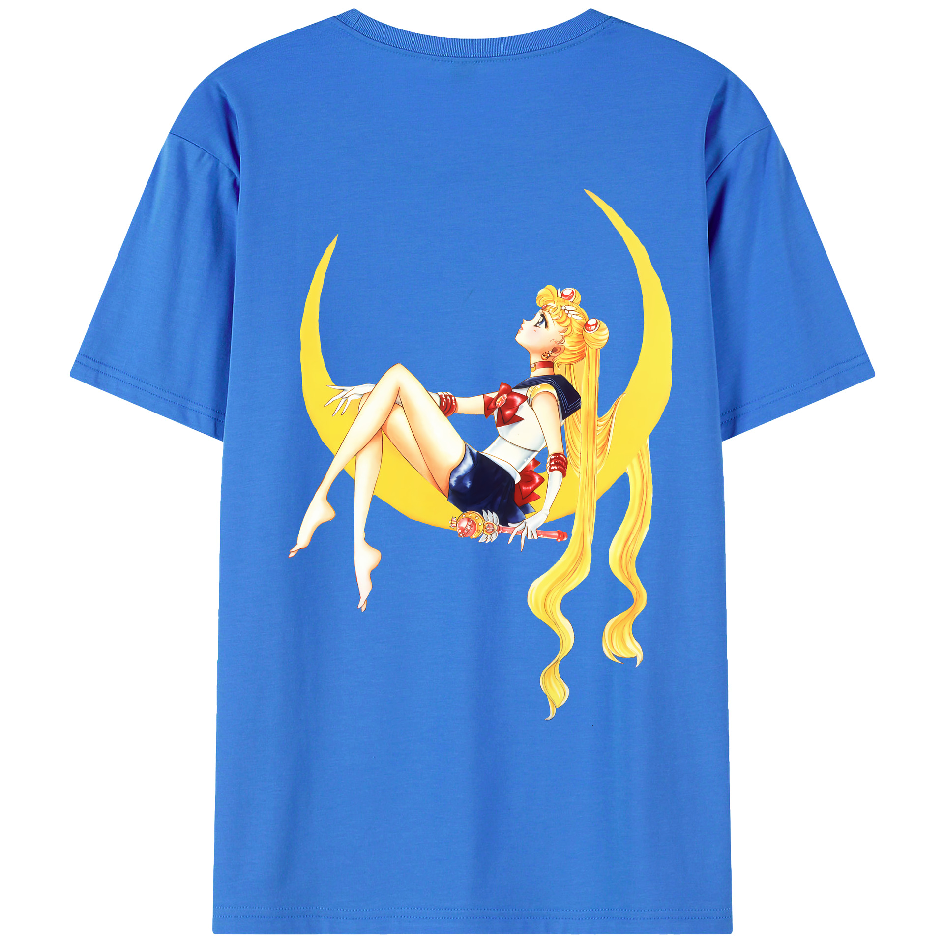 （画像用） 美少女戦士セーラームーン 月野 うさぎ つきの うさぎ Sailor Moon Tsukino Usagi 綿100％ メンズ半袖Tシャツ（バックプリント） 通気性