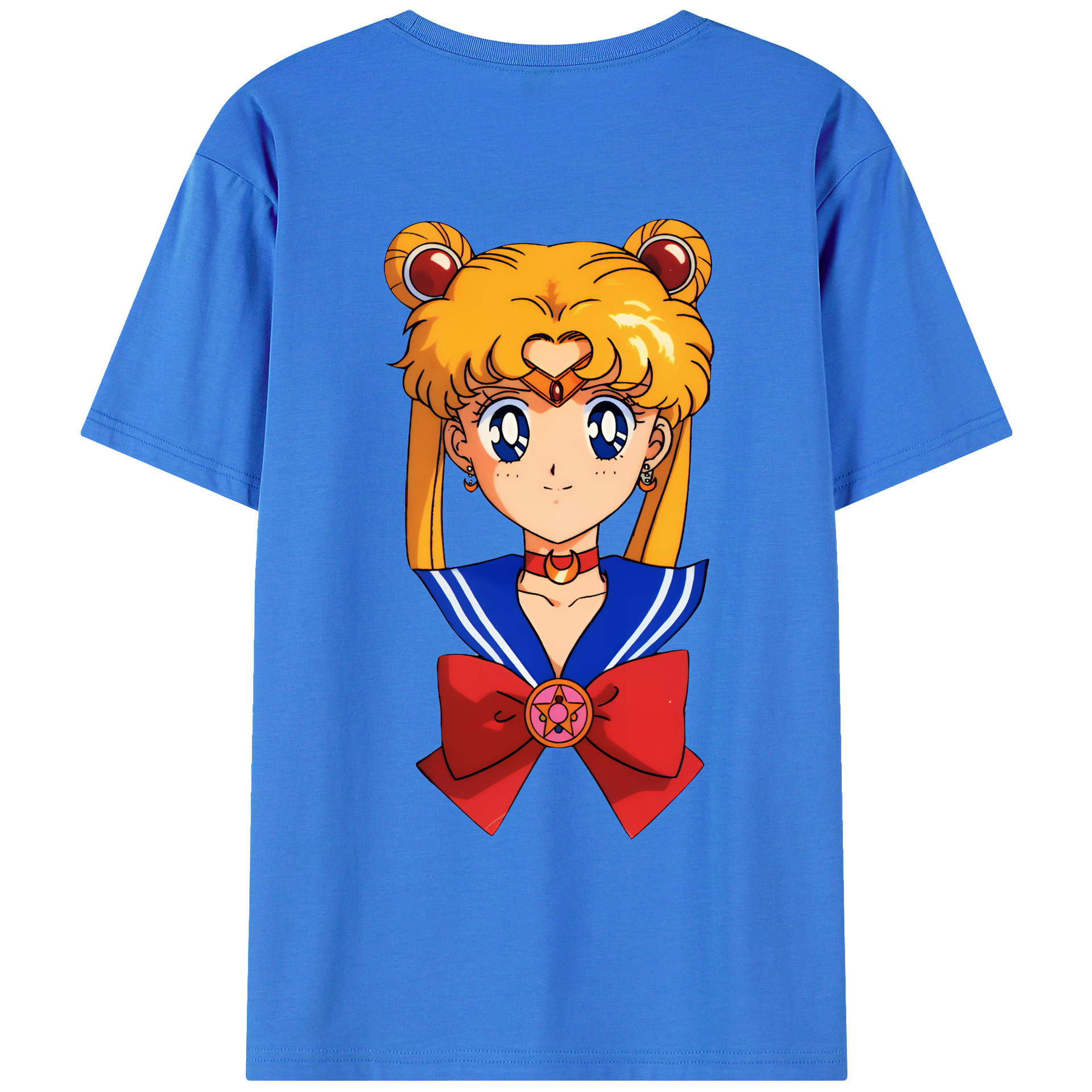 （画像用） 美少女戦士セーラームーン 月野 うさぎ つきの うさぎ Sailor Moon Tsukino Usagi 綿100％ メンズ半袖Tシャツ（バックプリント） 通気性