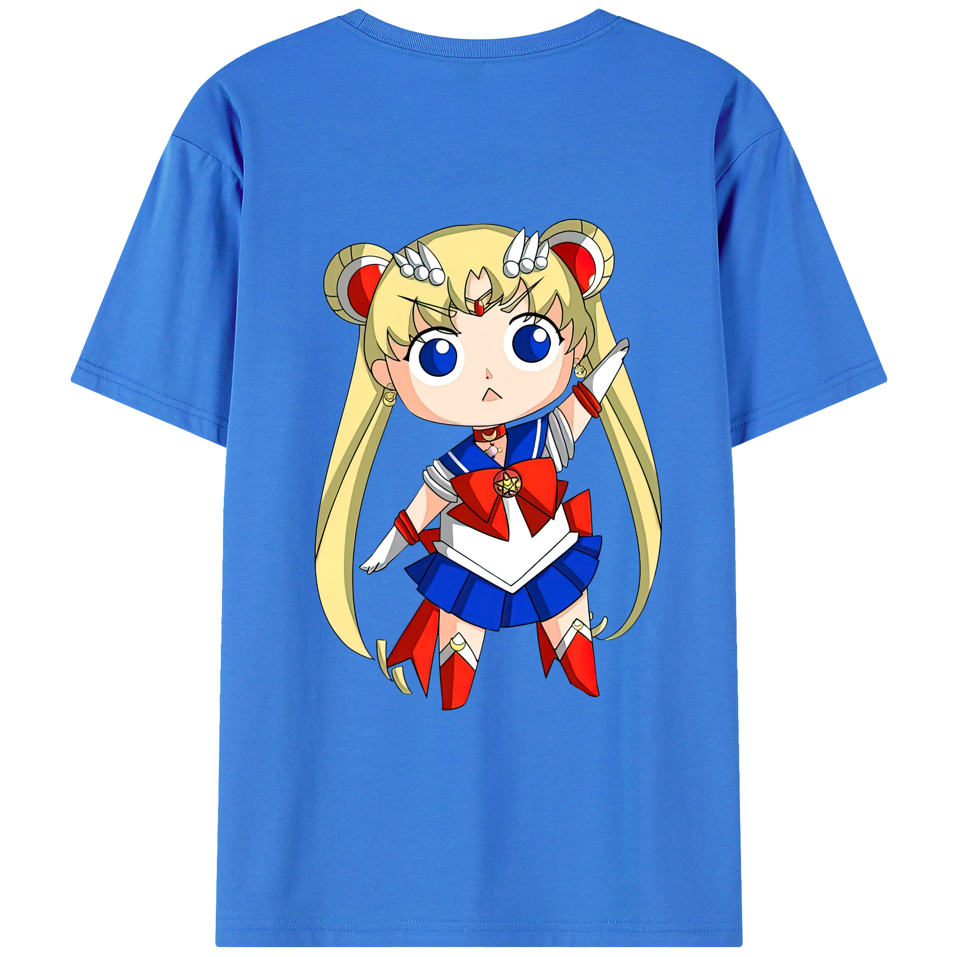（画像用） 美少女戦士セーラームーン 月野 うさぎ つきの うさぎ Sailor Moon Tsukino Usagi 綿100％ メンズ半袖Tシャツ（バックプリント） 通気性