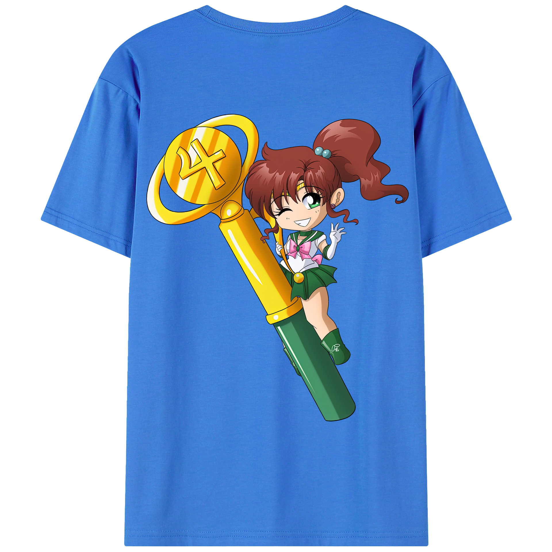 （画像用） 美少女戦士セーラームーン 木野 まこと きの まこと Sailor Moon Kino Makoto （セーラージュピター；Sailor Jupiter） 綿100％ メンズ半袖Tシャツ（バックプリント） 通気性