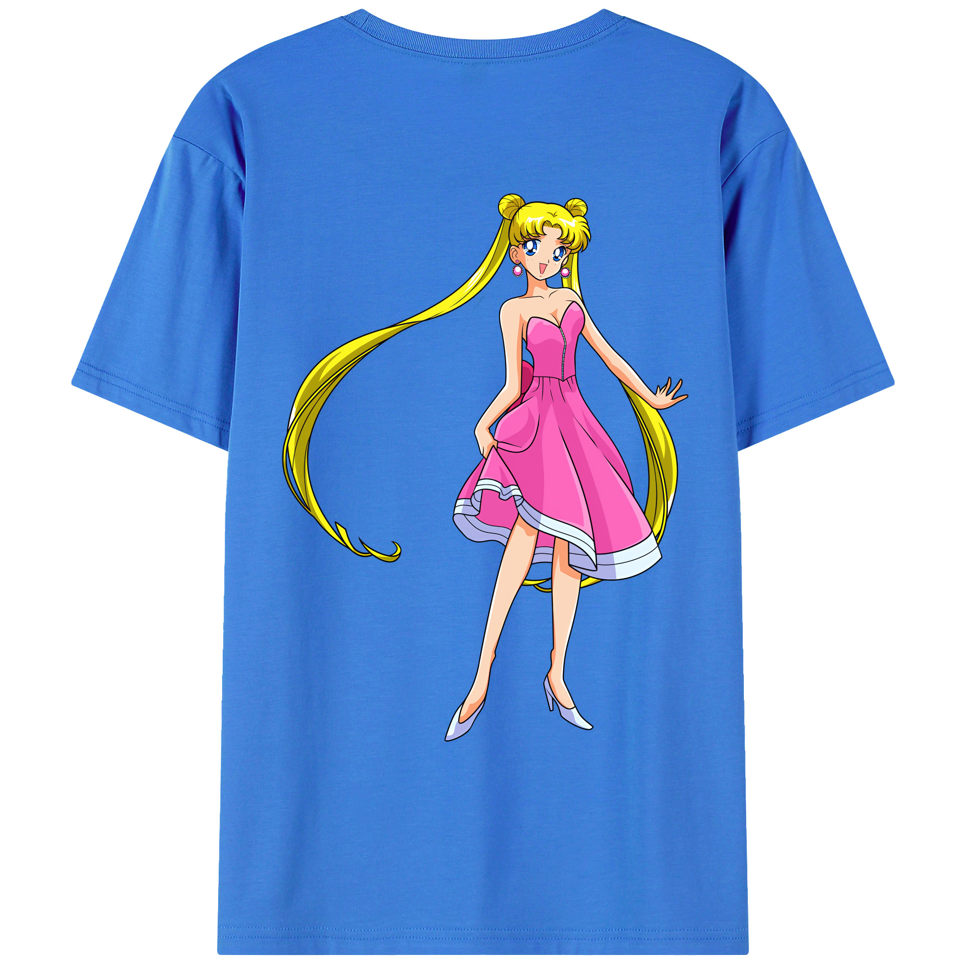 （画像用） 美少女戦士セーラームーン 愛野 美奈子 あいの みなこ Sailor Moon Aino Minako 綿100％ メンズ半袖Tシャツ（バックプリント） 通気性