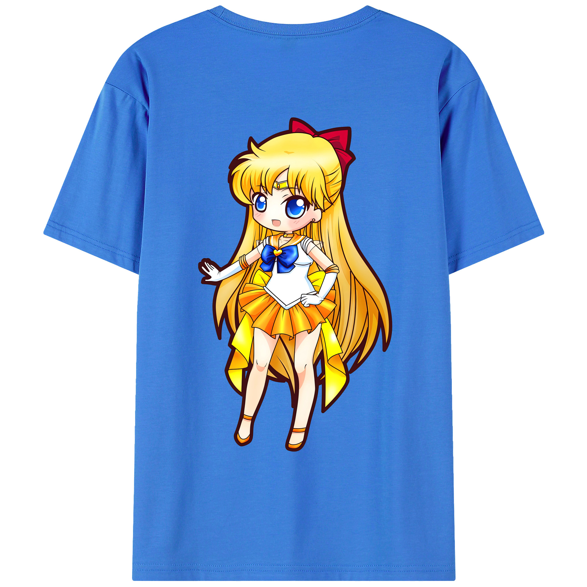（画像用） 美少女戦士セーラームーン 愛野 美奈子 あいの みなこ Sailor Moon Aino Minako 綿100％ メンズ半袖Tシャツ（バックプリント） 通気性
