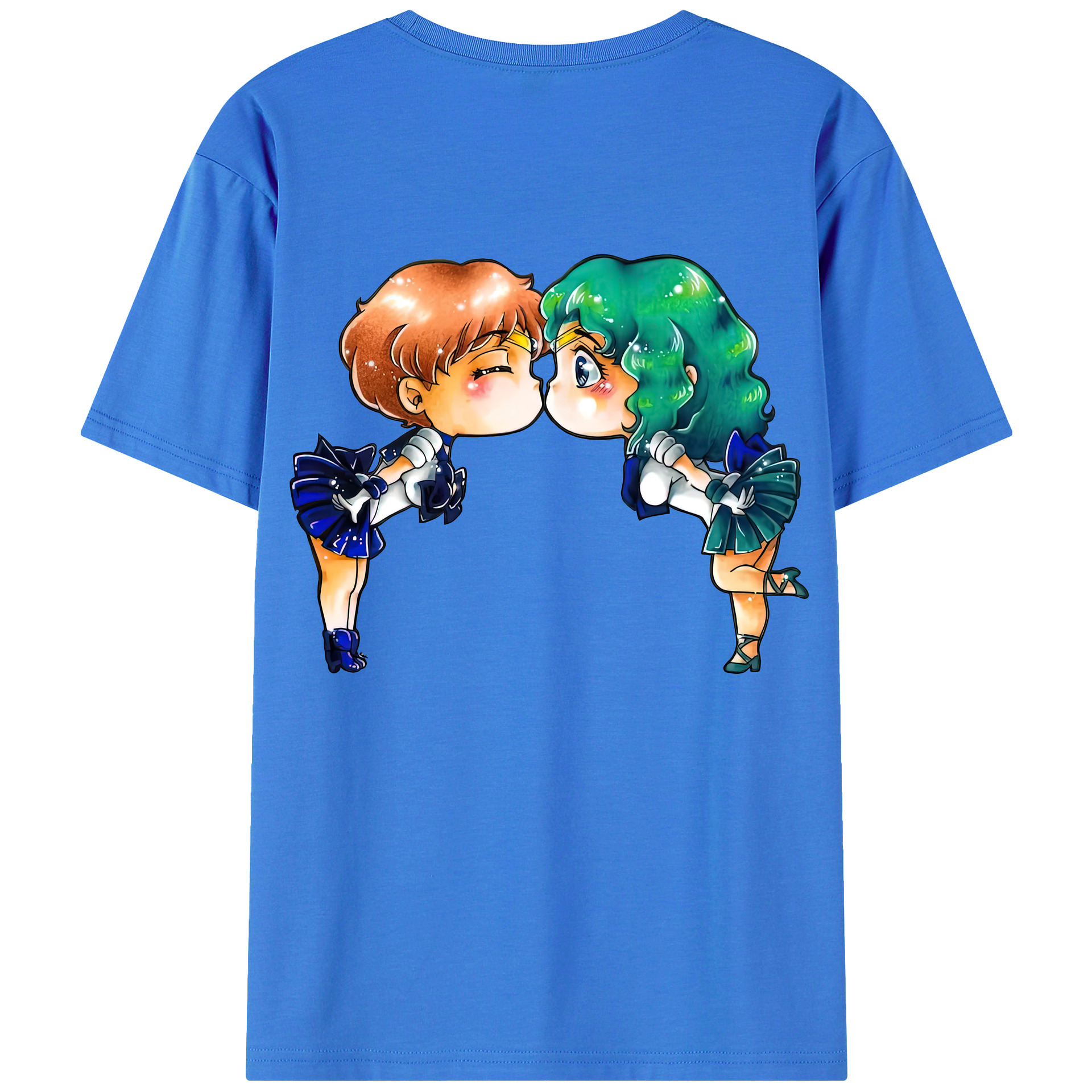 （画像用） 美少女戦士セーラームーン 天王はるか Sailor Moon Tenoh Haruka 綿100％ メンズ半袖Tシャツ（バックプリント） 通気性