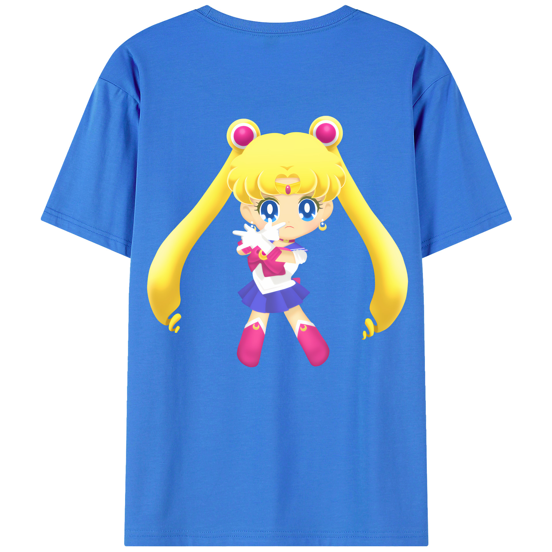 （画像用） 美少女戦士セーラームーン 月野 うさぎ つきの うさぎ Sailor Moon Tsukino Usagi 綿100％ メンズ半袖Tシャツ（バックプリント） 通気性