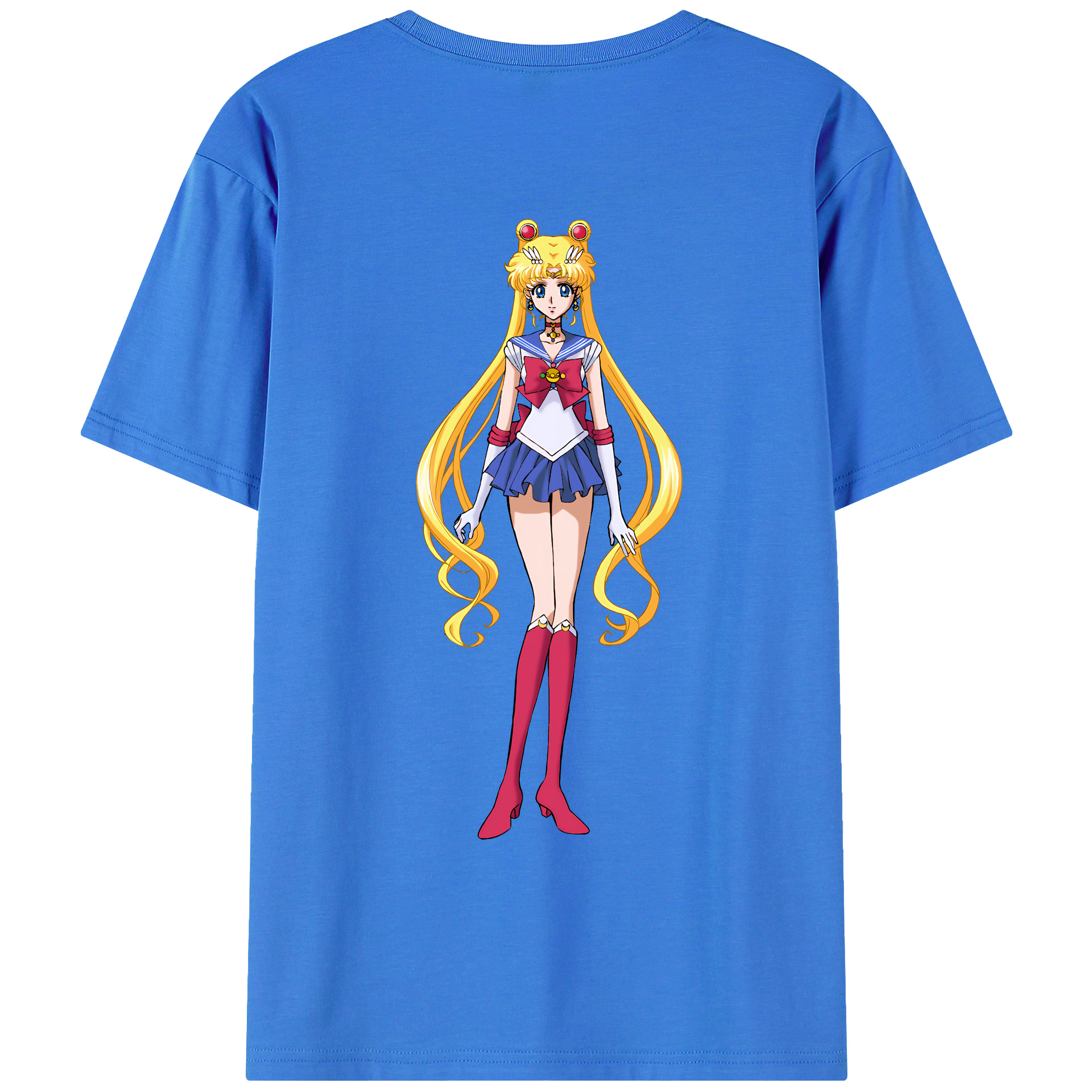 （画像用） 美少女戦士セーラームーン 月野 うさぎ つきの うさぎ Sailor Moon Tsukino Usagi 綿100％ メンズ半袖Tシャツ（バックプリント） 通気性