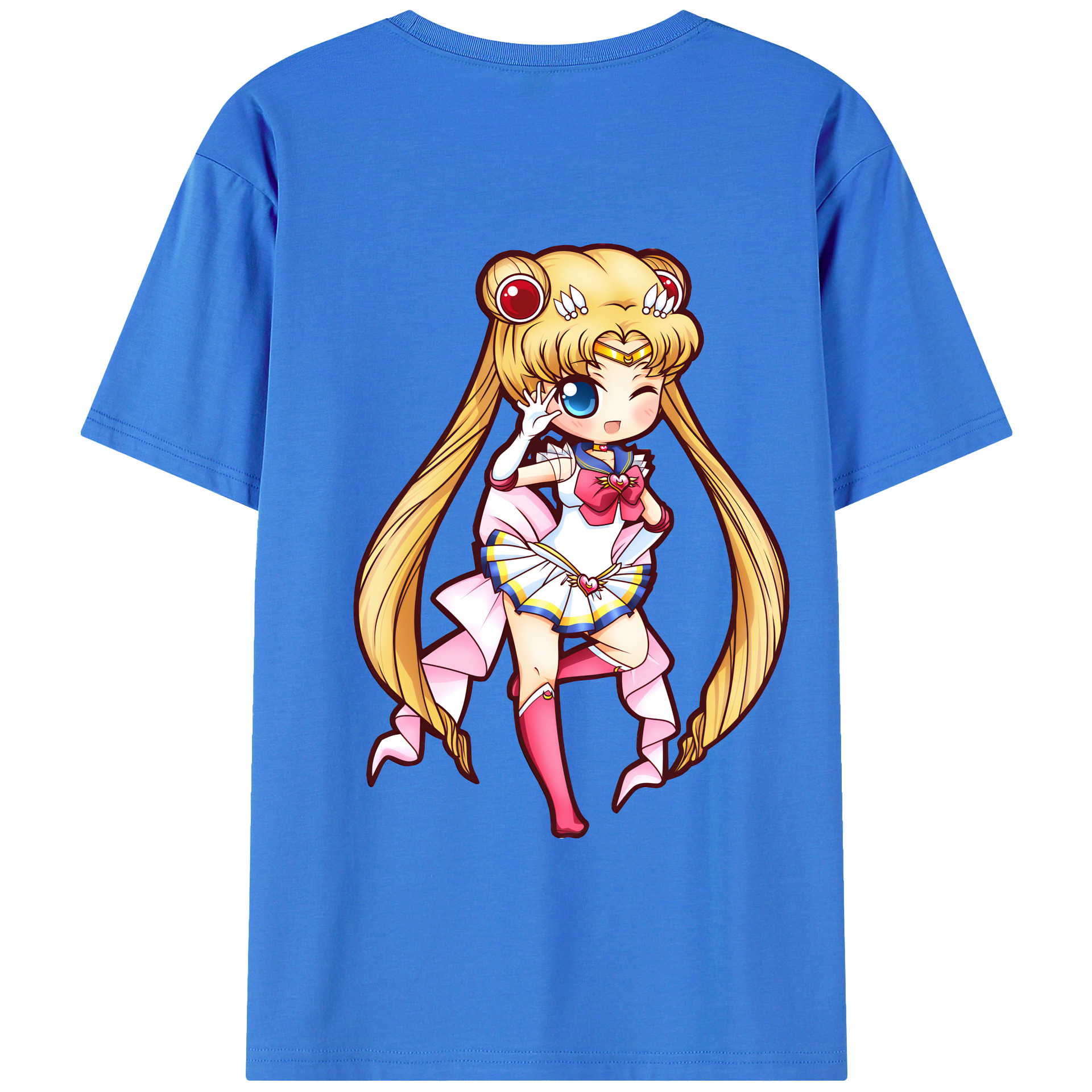 （画像用） 美少女戦士セーラームーン 月野 うさぎ つきの うさぎ Sailor Moon Tsukino Usagi 綿100％ メンズ半袖Tシャツ（バックプリント） 通気性