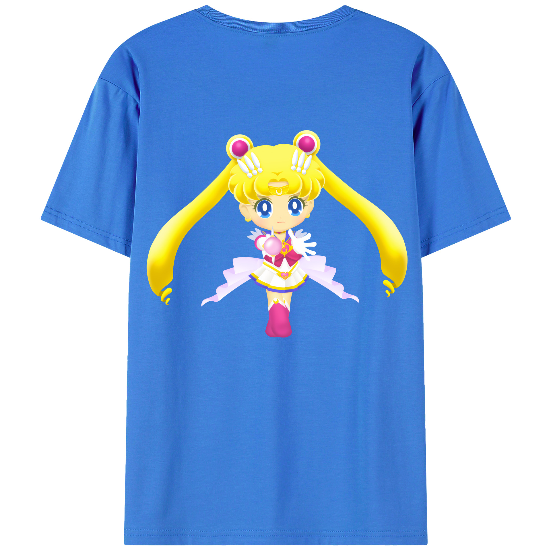 （画像用） 美少女戦士セーラームーン 月野 うさぎ つきの うさぎ Sailor Moon Tsukino Usagi 綿100％ メンズ半袖Tシャツ（バックプリント） 通気性