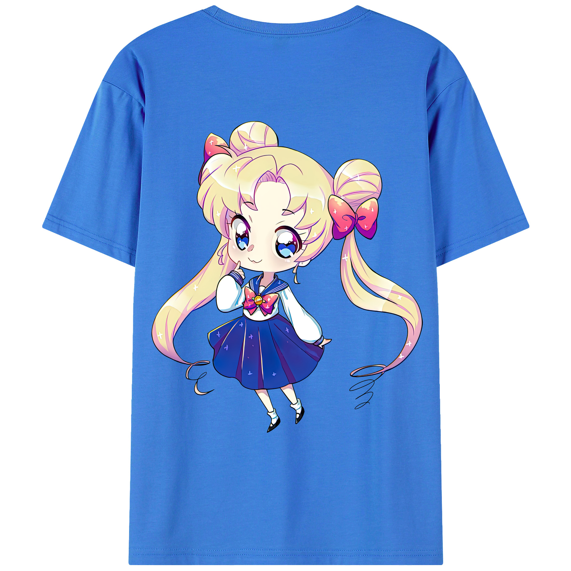 （画像用） 美少女戦士セーラームーン 月野 うさぎ つきの うさぎ Sailor Moon Tsukino Usagi 綿100％ メンズ半袖Tシャツ（バックプリント） 通気性