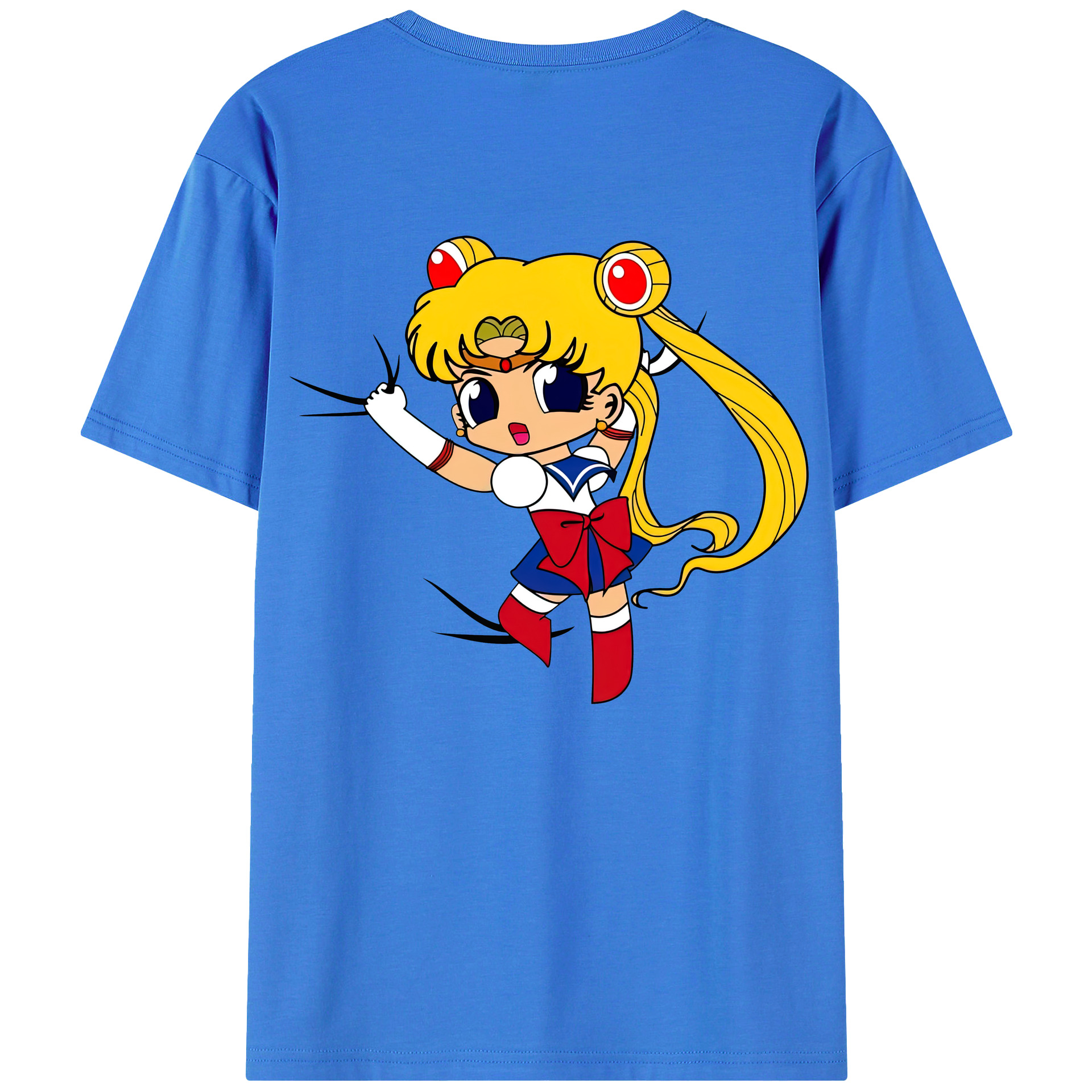 （画像用） 美少女戦士セーラームーン 月野 うさぎ つきの うさぎ Sailor Moon Tsukino Usagi 綿100％ メンズ半袖Tシャツ（バックプリント） 通気性
