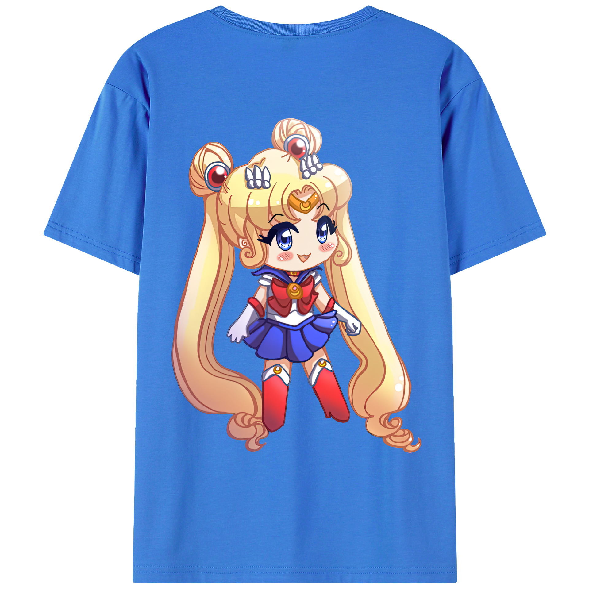 （画像用） 美少女戦士セーラームーン 月野 うさぎ つきの うさぎ Sailor Moon Tsukino Usagi 綿100％ メンズ半袖Tシャツ（バックプリント） 通気性