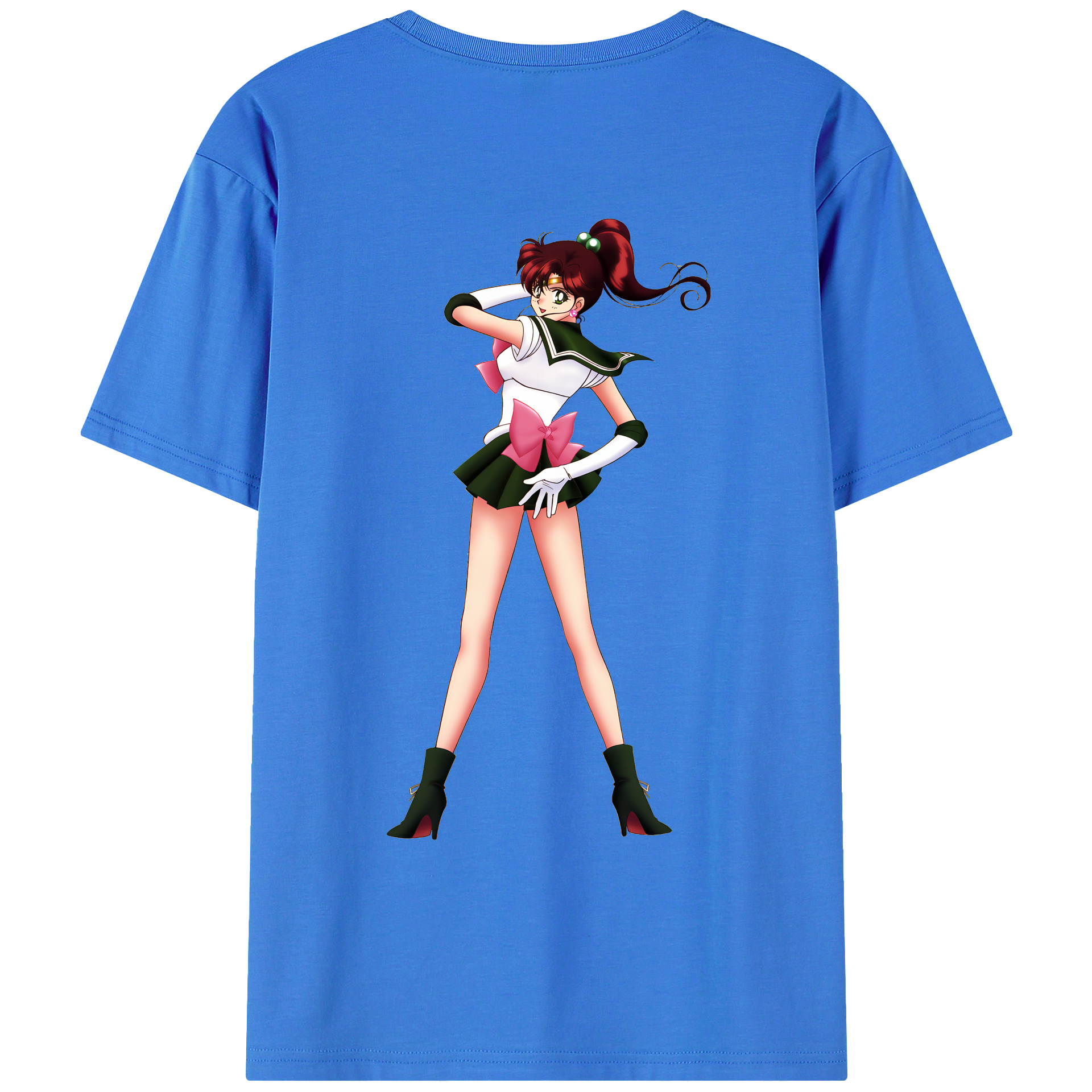 （画像用） 美少女戦士セーラームーン 木野 まこと きの まこと Sailor Moon Kino Makoto （セーラージュピター；Sailor Jupiter） 綿100％ メンズ半袖Tシャツ（バックプリント） 通気性