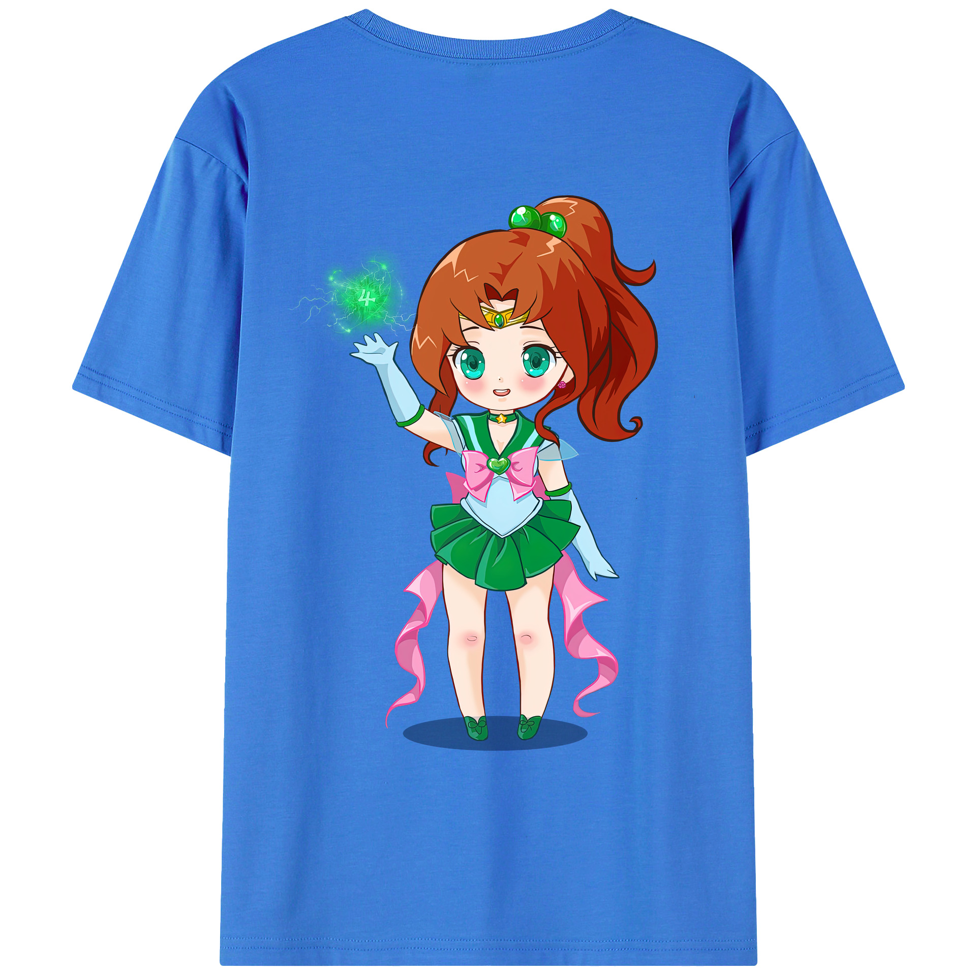 （画像用） 美少女戦士セーラームーン 木野 まこと きの まこと Sailor Moon Kino Makoto （セーラージュピター；Sailor Jupiter） 綿100％ メンズ半袖Tシャツ（バックプリント） 通気性