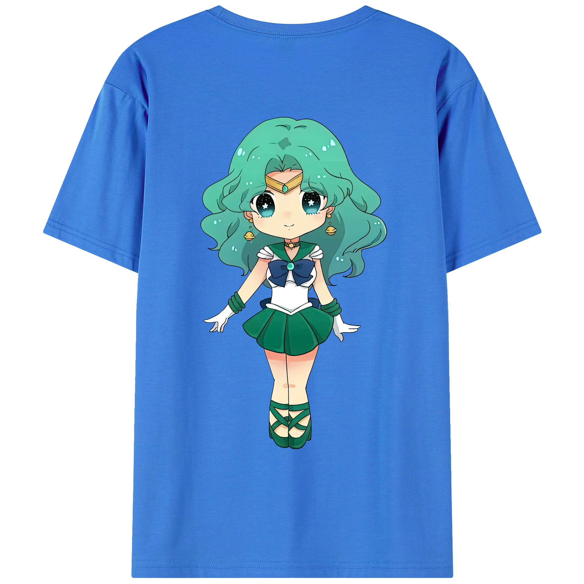 （画像用） 美少女戦士セーラームーン 海王 みちる（かいおう みちる） Sailor Moon Kaiou Michiru 綿100％ メンズ半袖Tシャツ（バックプリント） 通気性
