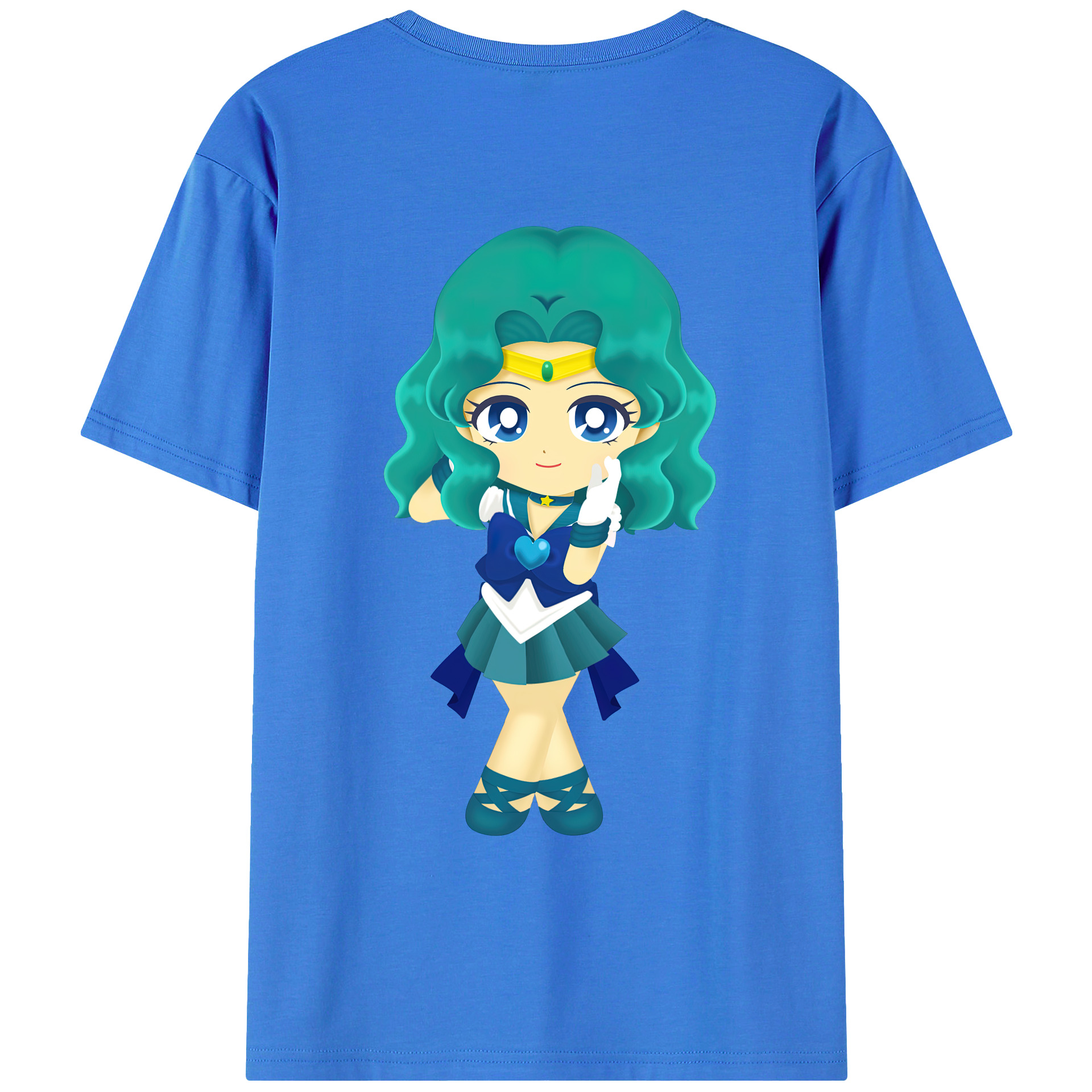 （画像用） 美少女戦士セーラームーン 海王 みちる（かいおう みちる） Sailor Moon Kaiou Michiru 綿100％ メンズ半袖Tシャツ（バックプリント） 通気性
