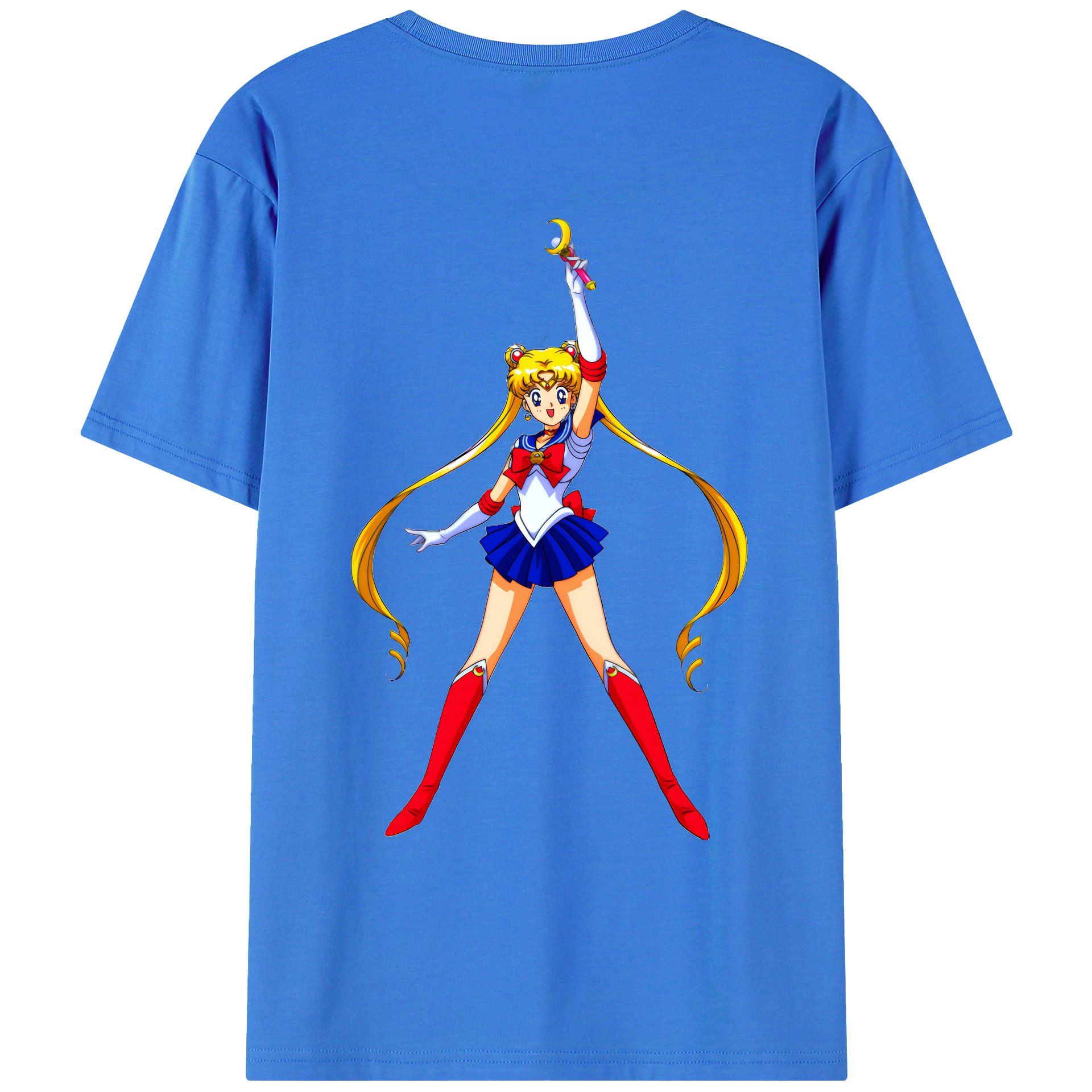 （画像用） 美少女戦士セーラームーン 月野 うさぎ つきの うさぎ Sailor Moon Tsukino Usagi 綿100％ メンズ半袖Tシャツ（バックプリント） 通気性