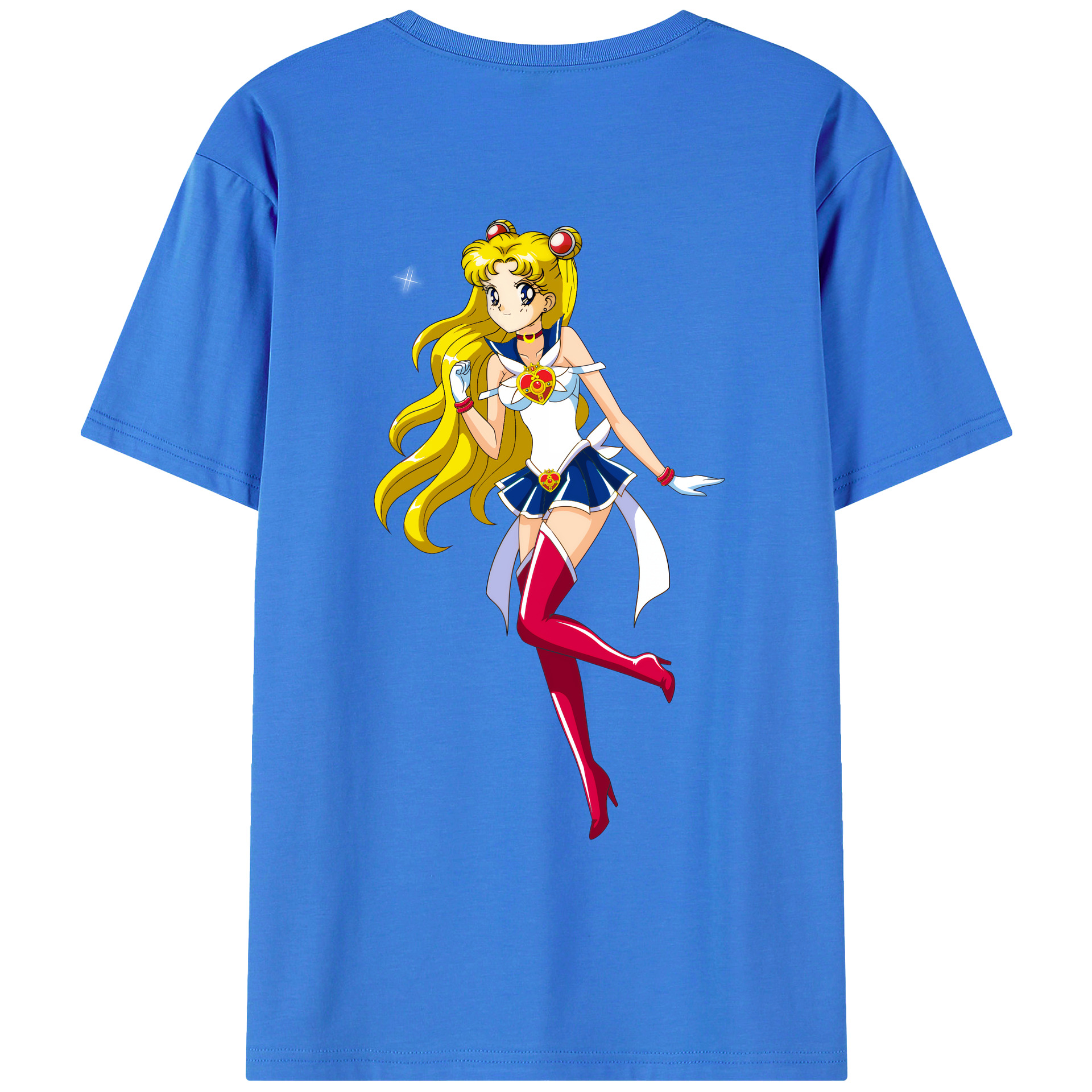 （画像用） 美少女戦士セーラームーン 月野 うさぎ つきの うさぎ Sailor Moon Tsukino Usagi 綿100％ メンズ半袖Tシャツ（バックプリント） 通気性