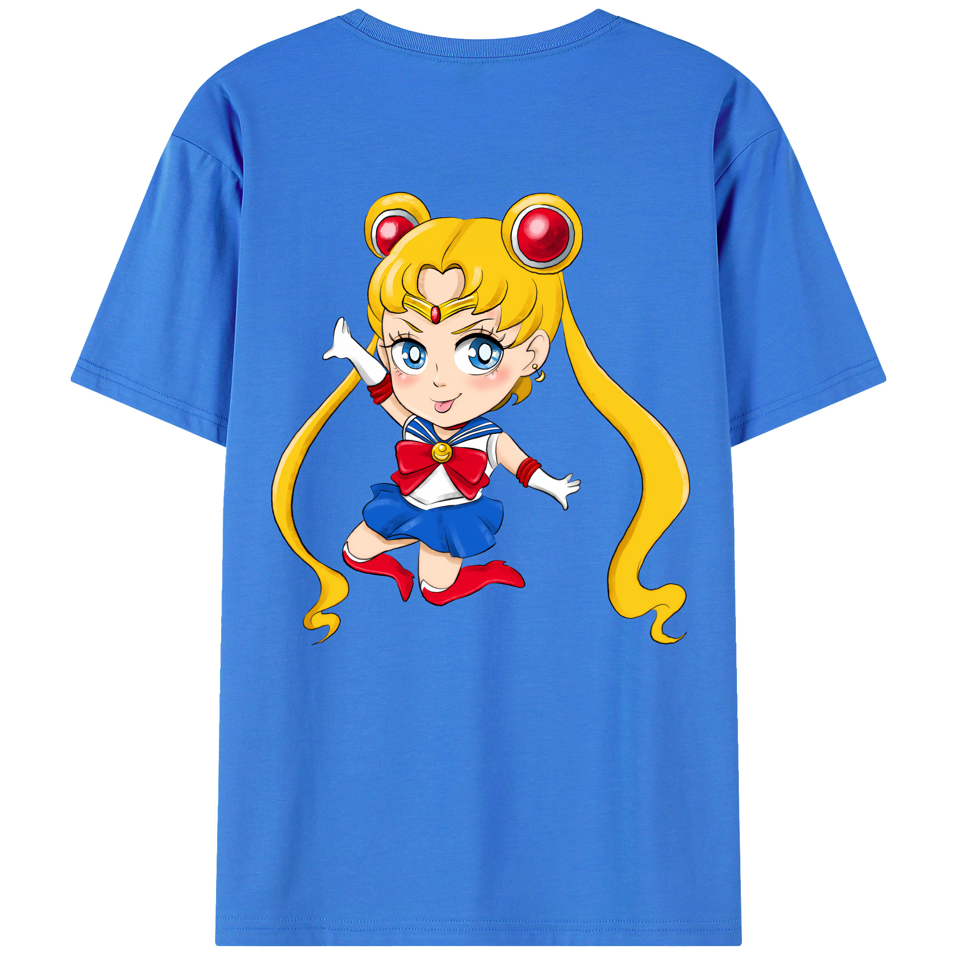 （画像用） 美少女戦士セーラームーン 月野 うさぎ つきの うさぎ Sailor Moon Tsukino Usagi 綿100％ メンズ半袖Tシャツ（バックプリント） 通気性