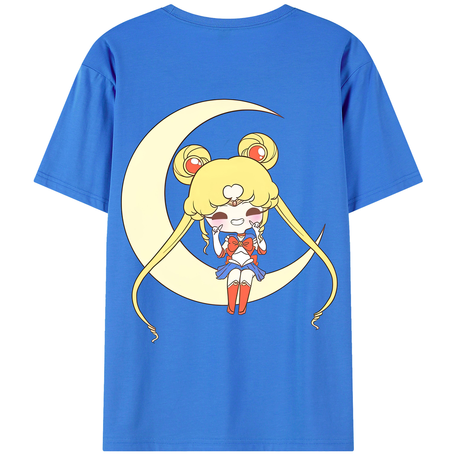 （画像用） 美少女戦士セーラームーン 月野 うさぎ つきの うさぎ Sailor Moon Tsukino Usagi 綿100％ メンズ半袖Tシャツ（バックプリント） 通気性