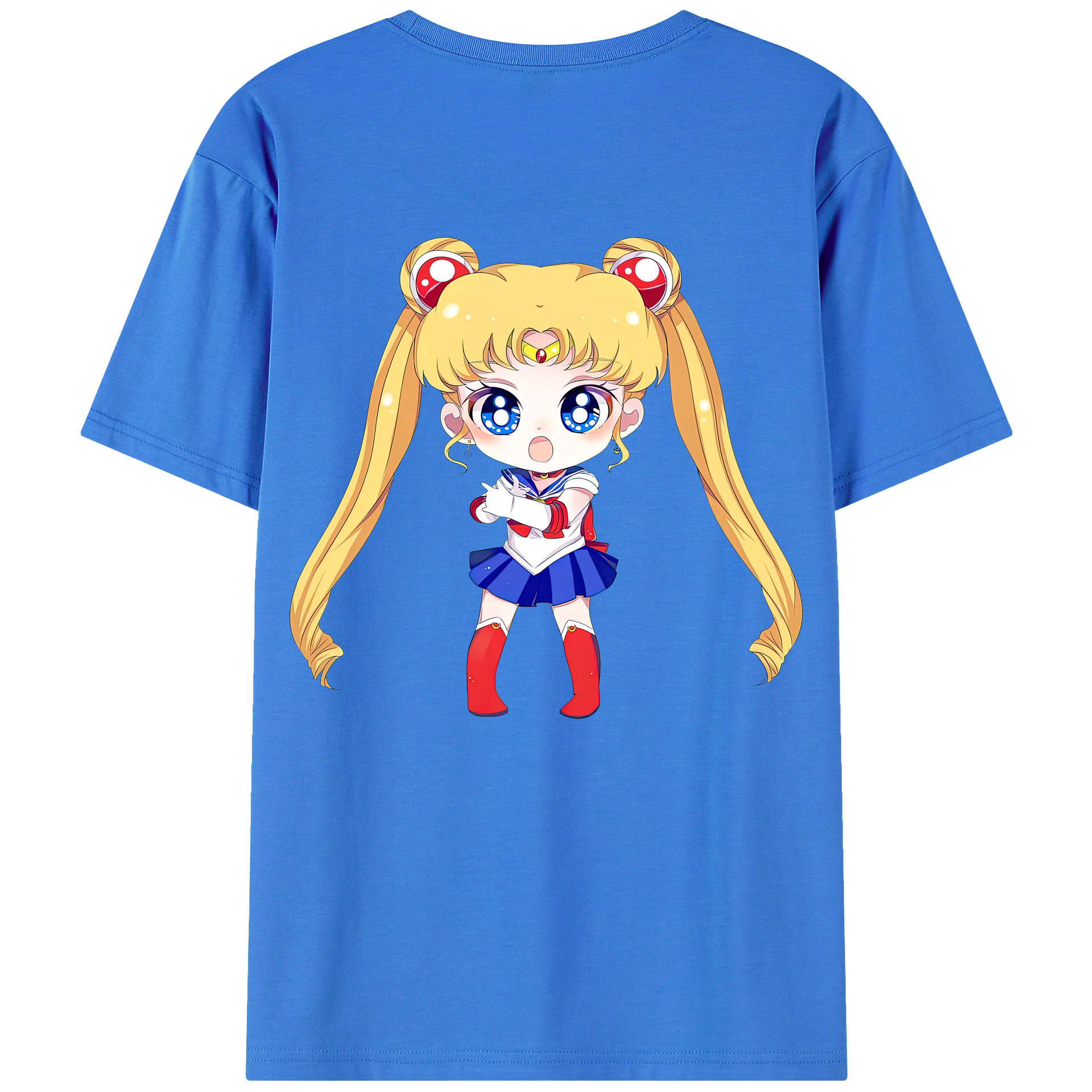（画像用） 美少女戦士セーラームーン 月野 うさぎ つきの うさぎ Sailor Moon Tsukino Usagi 綿100％ メンズ半袖Tシャツ（バックプリント） 通気性