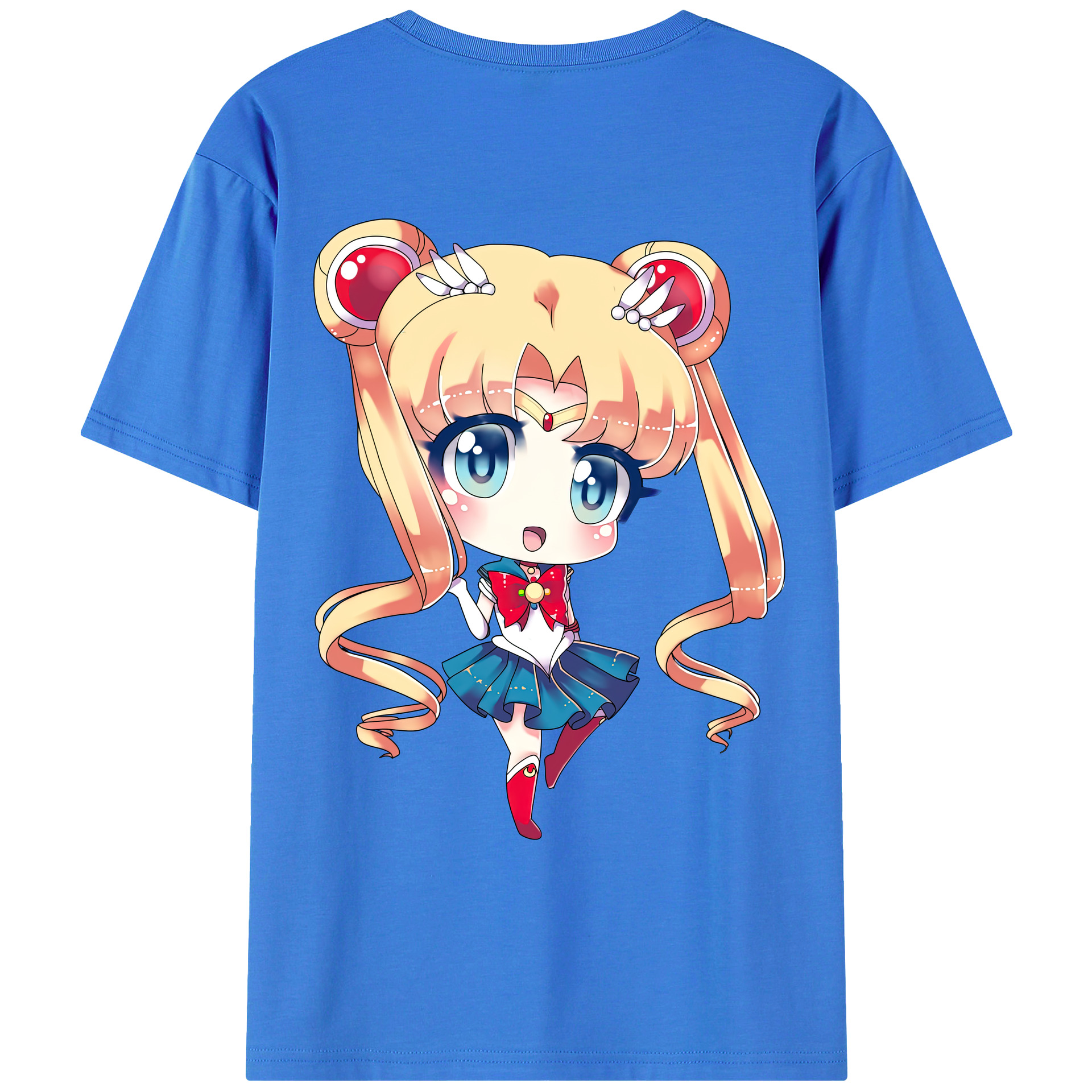 （画像用） 美少女戦士セーラームーン 月野 うさぎ つきの うさぎ Sailor Moon Tsukino Usagi 綿100％ メンズ半袖Tシャツ（バックプリント） 通気性