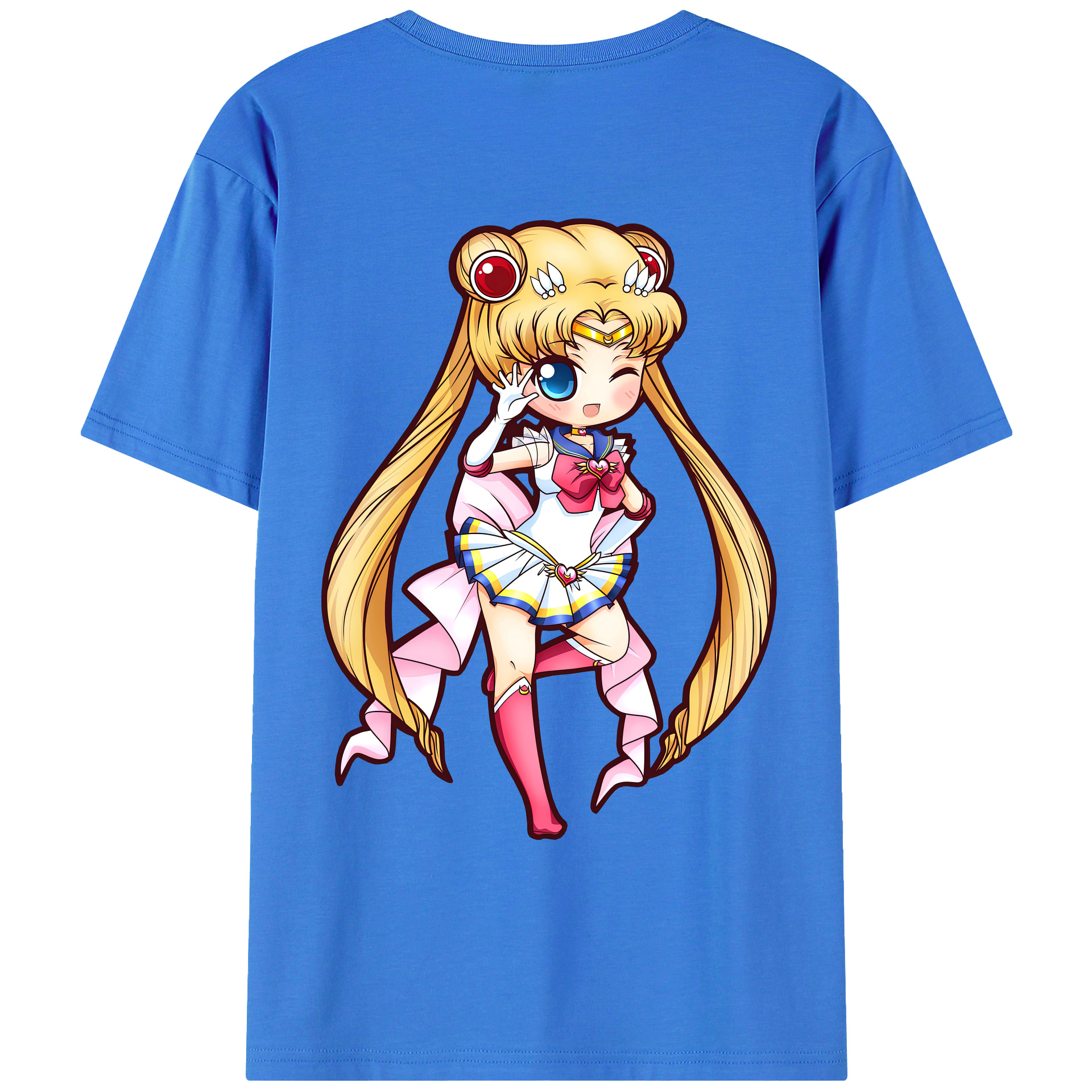 （画像用） 美少女戦士セーラームーン 月野 うさぎ つきの うさぎ Sailor Moon Tsukino Usagi 綿100％ メンズ半袖Tシャツ（バックプリント） 通気性