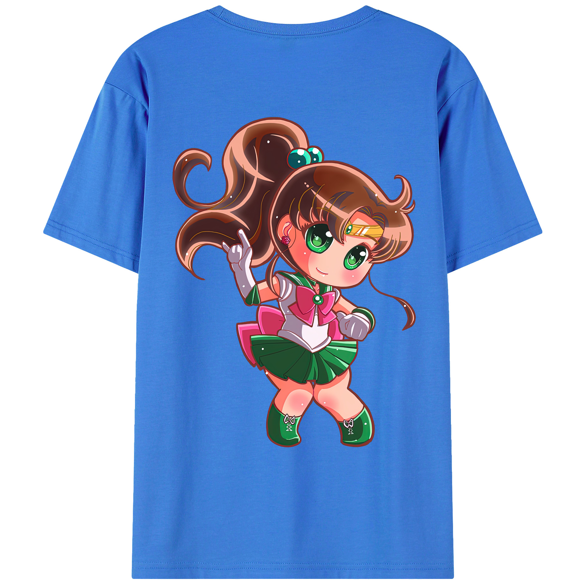 （画像用） 美少女戦士セーラームーン 木野 まこと きの まこと Sailor Moon Kino Makoto （セーラージュピター；Sailor Jupiter） 綿100％ メンズ半袖Tシャツ（バックプリント） 通気性