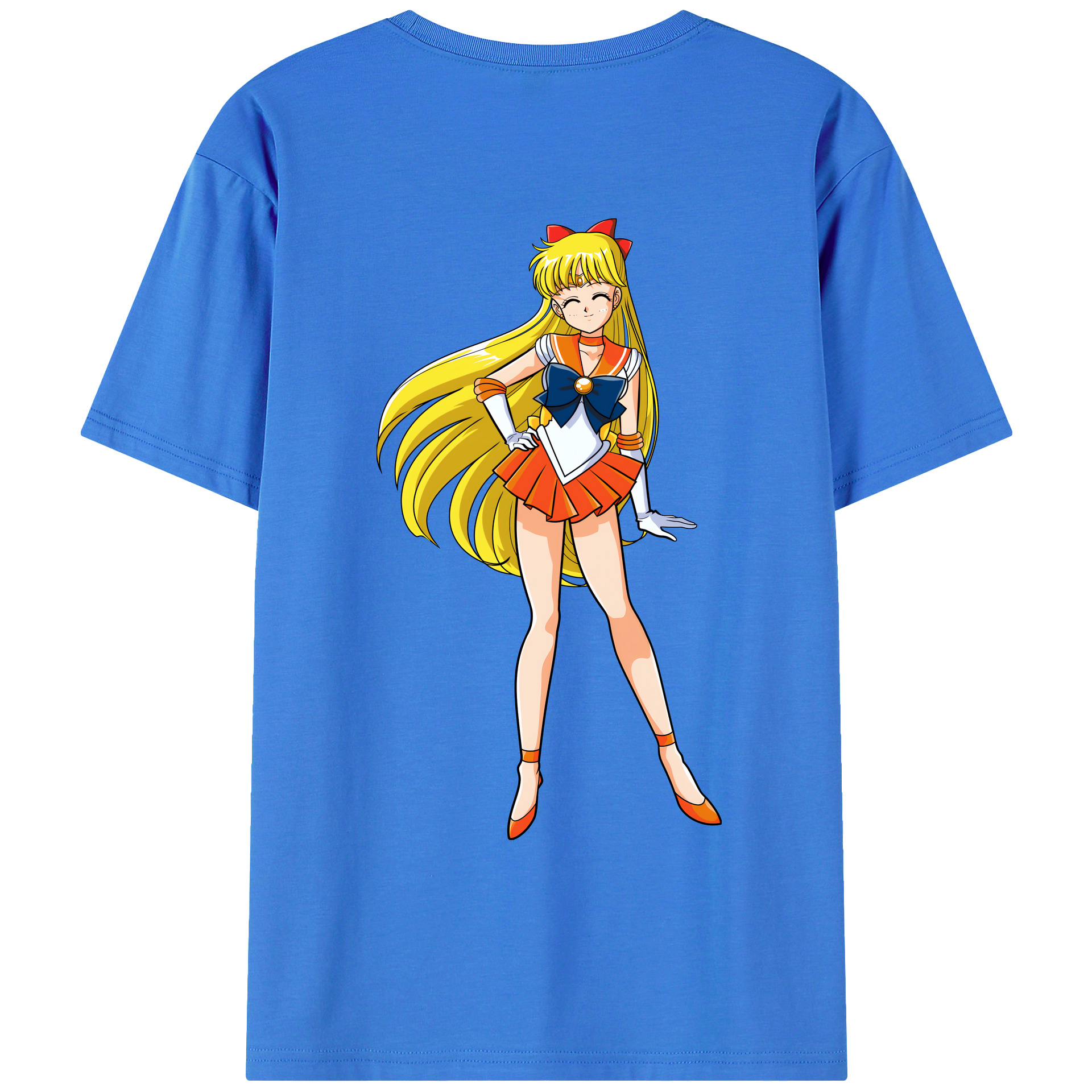 （画像用） 美少女戦士セーラームーン 愛野 美奈子 あいの みなこ Sailor Moon Aino Minako 綿100％ メンズ半袖Tシャツ（バックプリント） 通気性