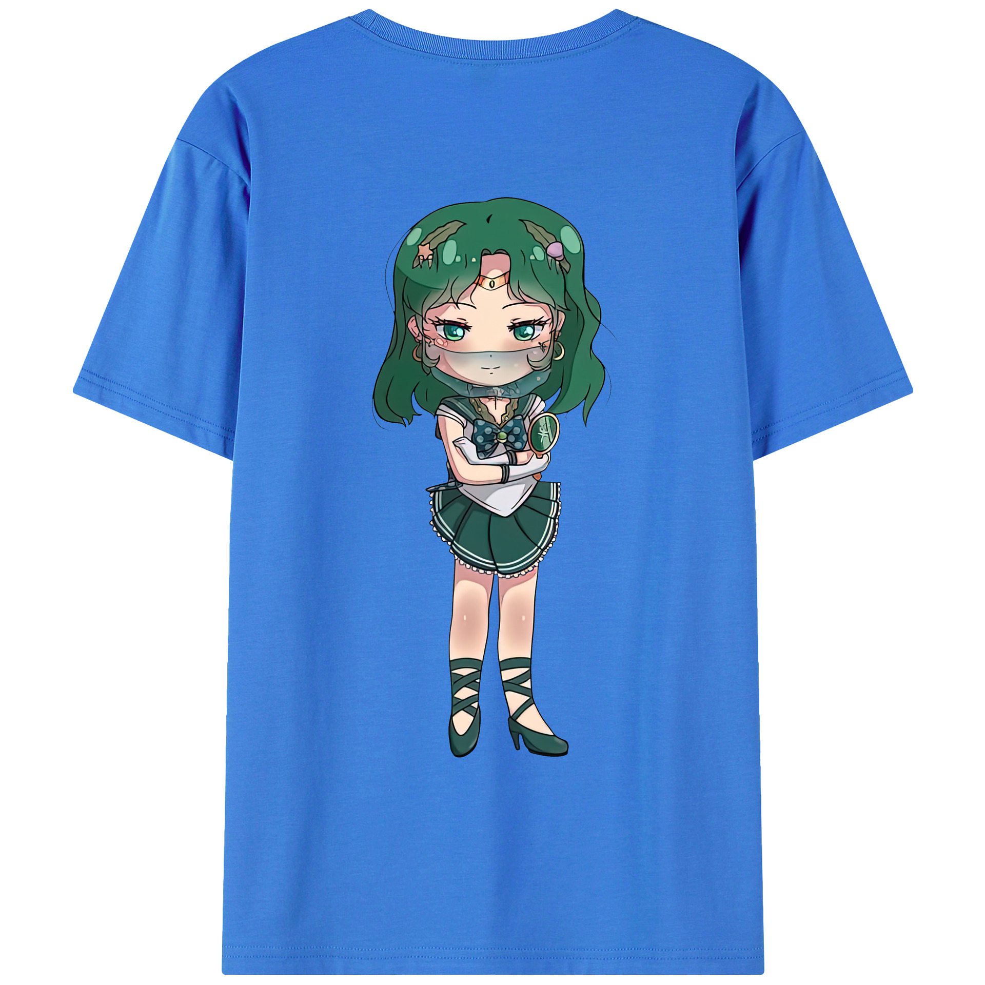 （画像用） 美少女戦士セーラームーン 海王 みちる（かいおう みちる） Sailor Moon Kaiou Michiru 綿100％ メンズ半袖Tシャツ（バックプリント） 通気性