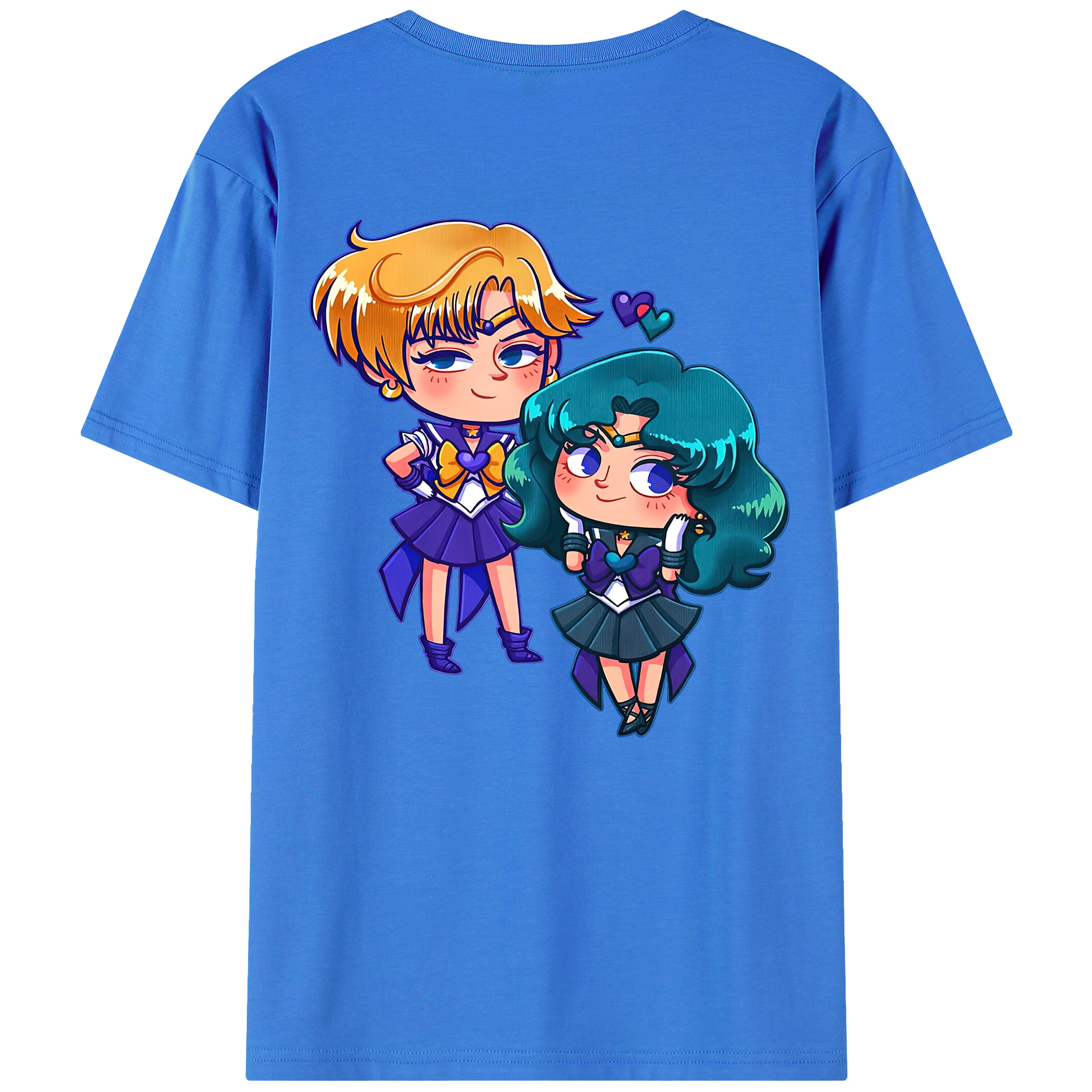 （画像用） 美少女戦士セーラームーン 天王はるか Sailor Moon Tenoh Haruka 綿100％ メンズ半袖Tシャツ（バックプリント） 通気性