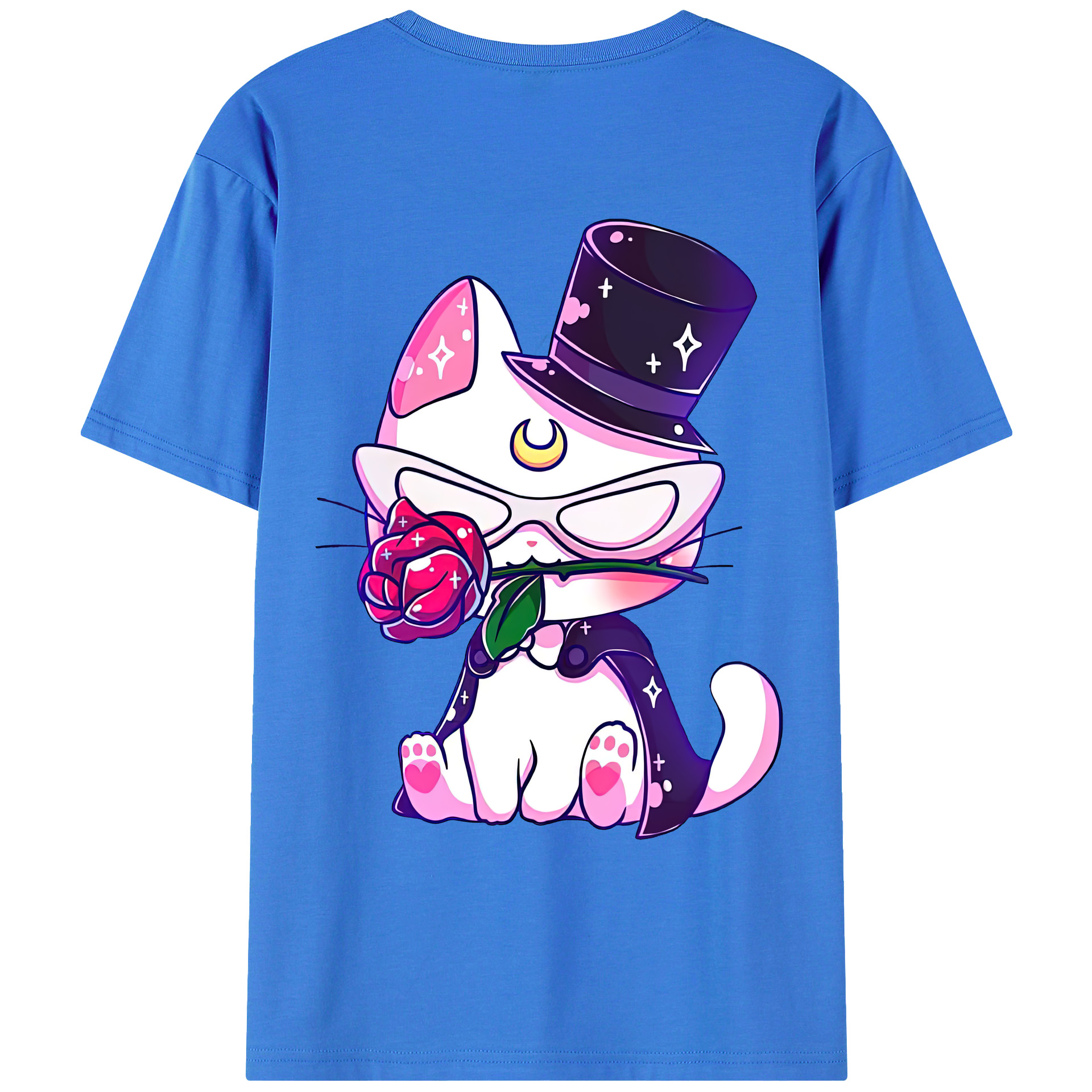 （画像用） 美少女戦士セーラームーン Sailor Moon 綿100％ メンズ半袖Tシャツ（バックプリント） 通気性