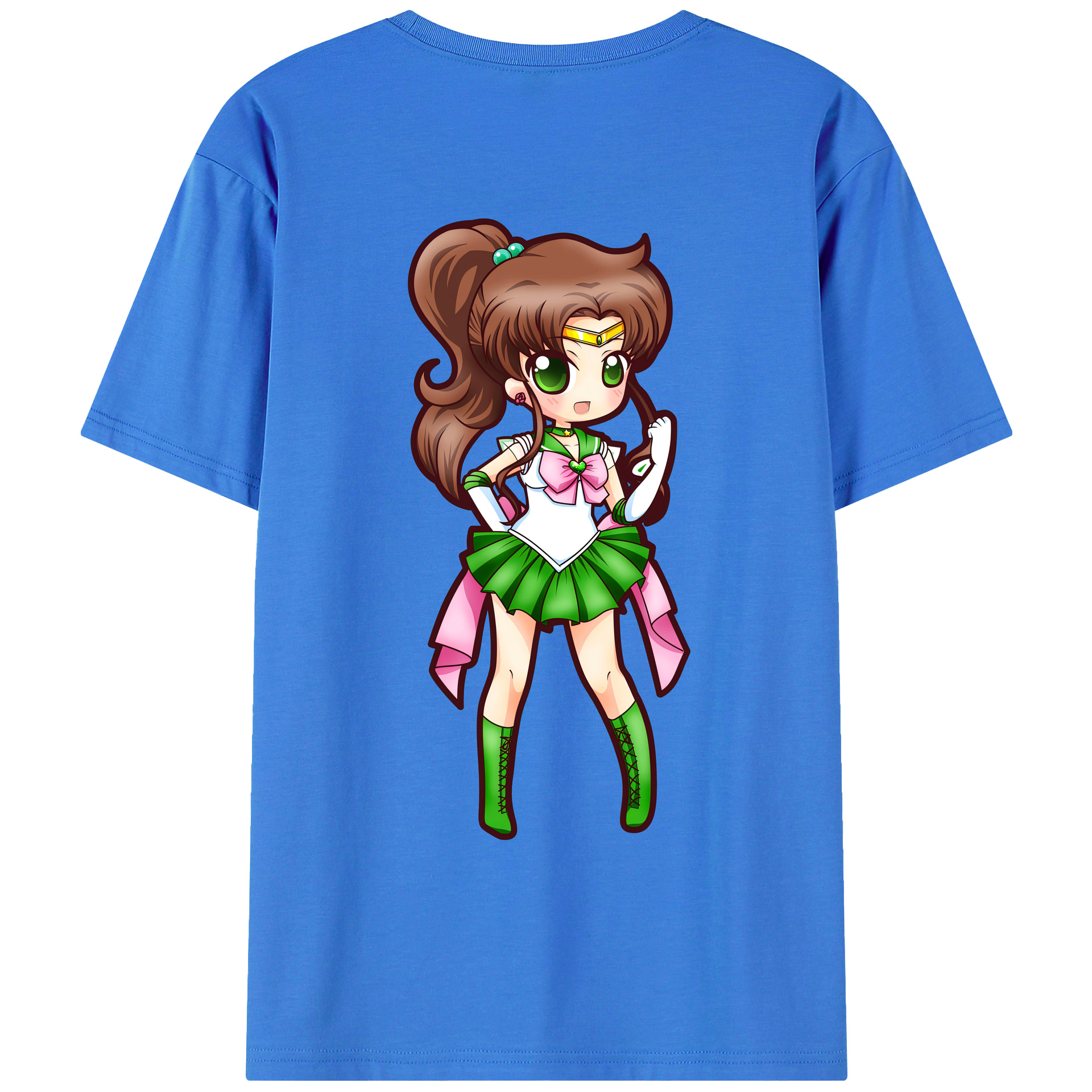 （画像用） 美少女戦士セーラームーン 木野 まこと きの まこと Sailor Moon Kino Makoto （セーラージュピター；Sailor Jupiter） 綿100％ メンズ半袖Tシャツ（バックプリント） 通気性