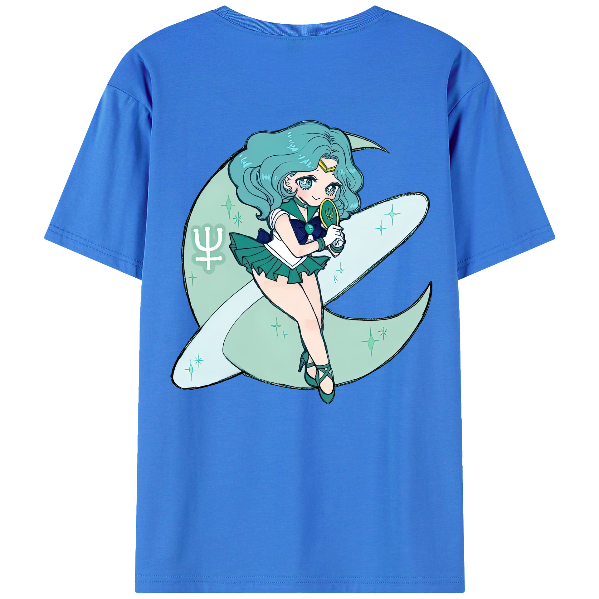 （画像用） 美少女戦士セーラームーン 海王 みちる（かいおう みちる） Sailor Moon Kaiou Michiru 綿100％ メンズ半袖Tシャツ（バックプリント） 通気性