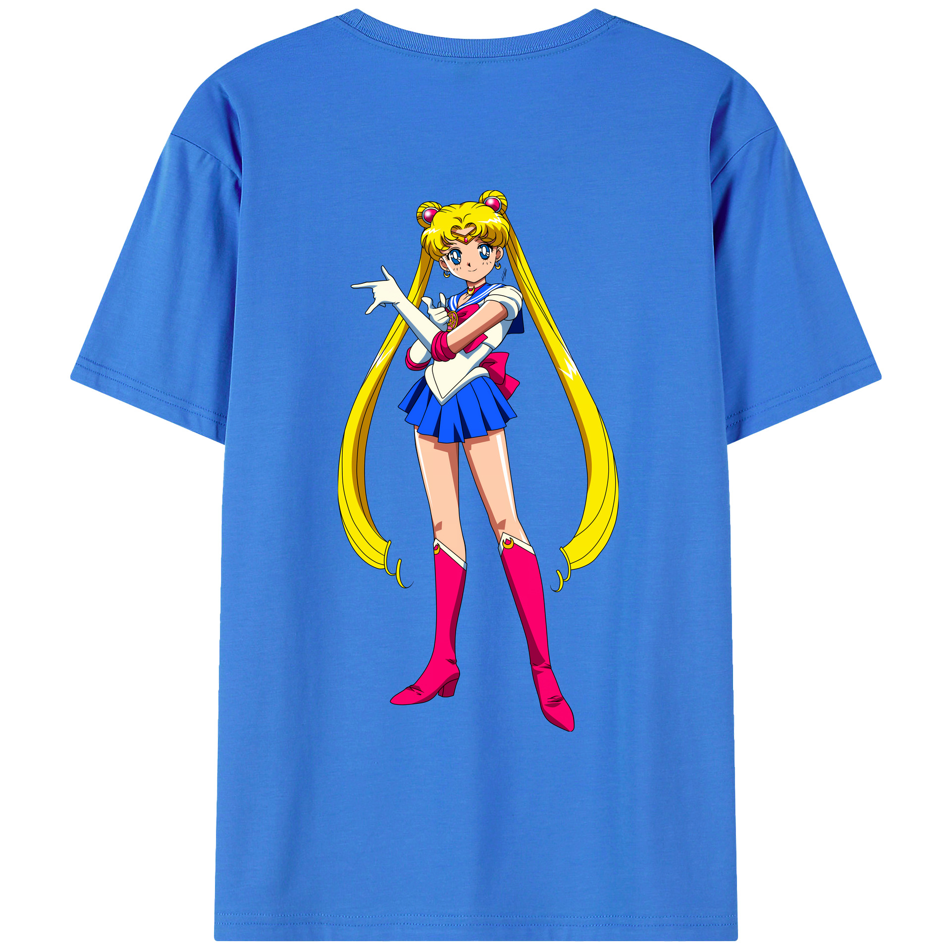 （画像用） 美少女戦士セーラームーン 月野 うさぎ つきの うさぎ Sailor Moon Tsukino Usagi 綿100％ メンズ半袖Tシャツ（バックプリント） 通気性