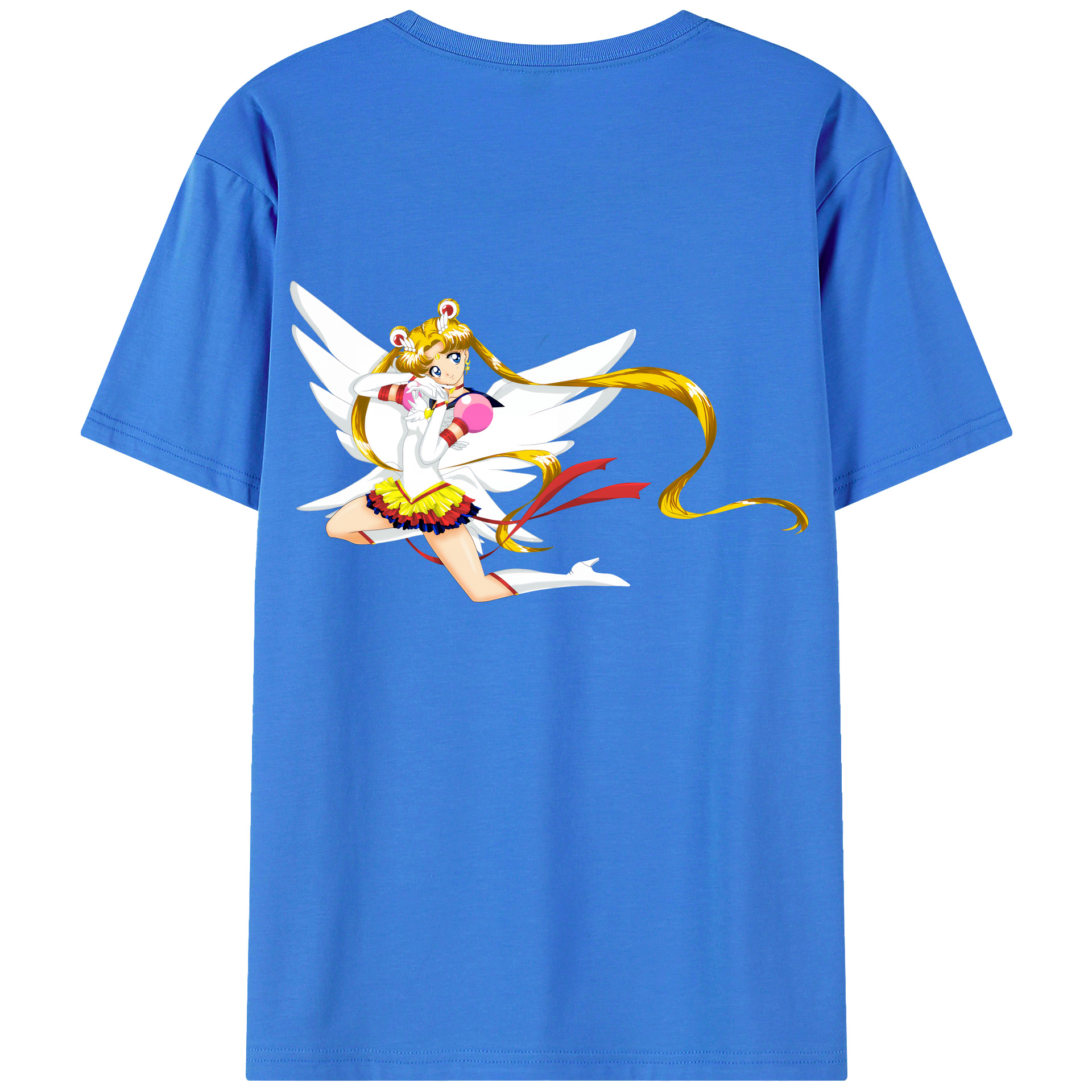 （画像用） 美少女戦士セーラームーン 月野 うさぎ つきの うさぎ Sailor Moon Tsukino Usagi 綿100％ メンズ半袖Tシャツ（バックプリント） 通気性