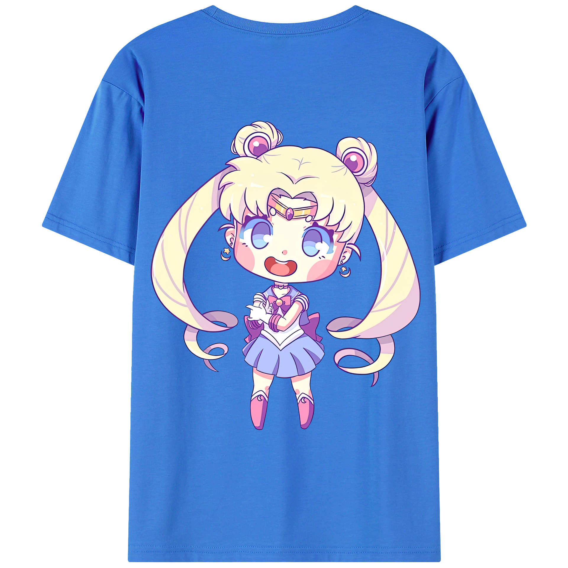 （画像用） 美少女戦士セーラームーン 月野 うさぎ つきの うさぎ Sailor Moon Tsukino Usagi 綿100％ メンズ半袖Tシャツ（バックプリント） 通気性