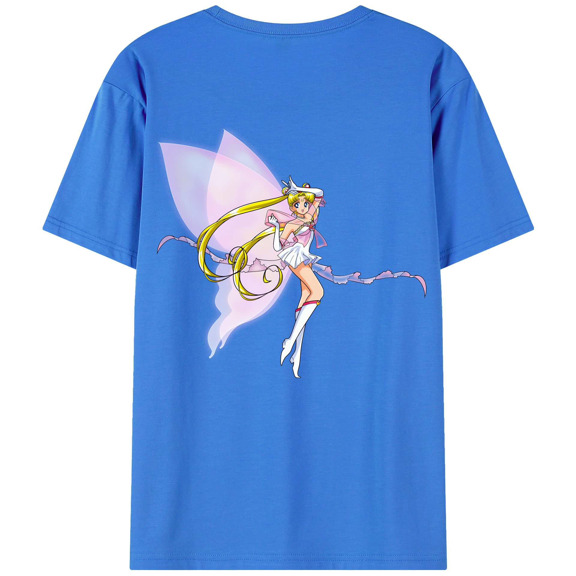 （画像用） 美少女戦士セーラームーン 月野 うさぎ つきの うさぎ Sailor Moon Tsukino Usagi 綿100％ メンズ半袖Tシャツ（バックプリント） 通気性