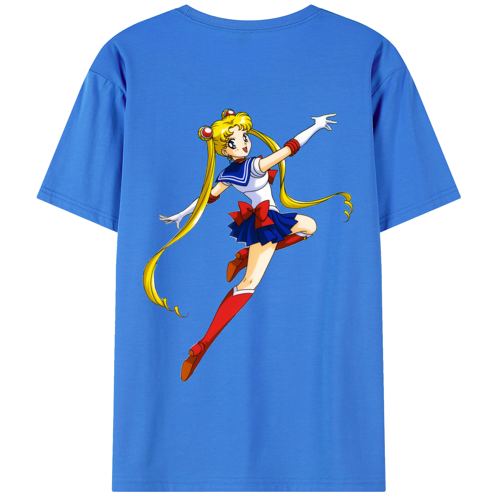 （画像用） 美少女戦士セーラームーン 月野 うさぎ つきの うさぎ Sailor Moon Tsukino Usagi 綿100％ メンズ半袖Tシャツ（バックプリント） 通気性